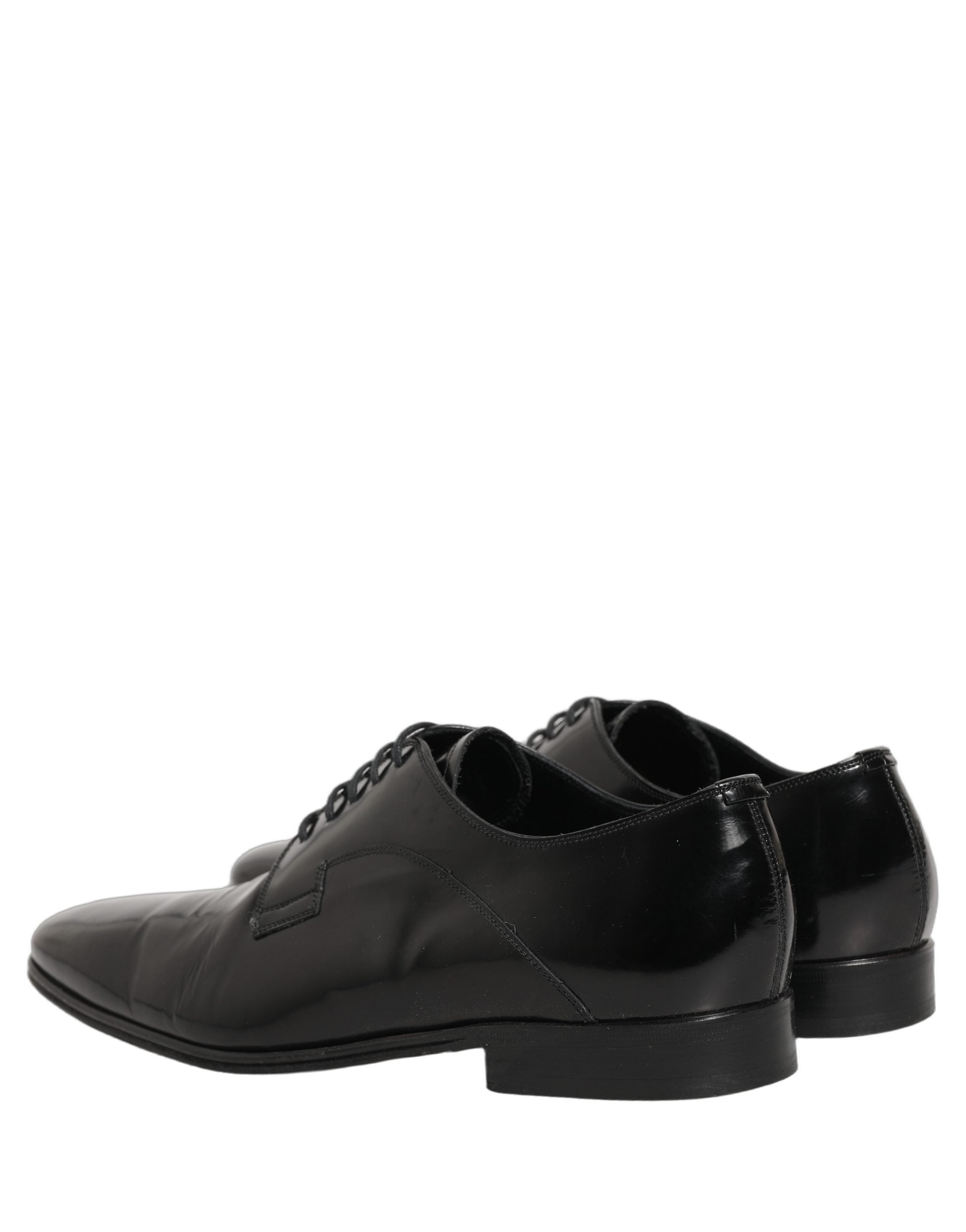 Dolce & Gabbana Black Leather Men Derby Dress Formal Men's Shoes (Pre-Owned)