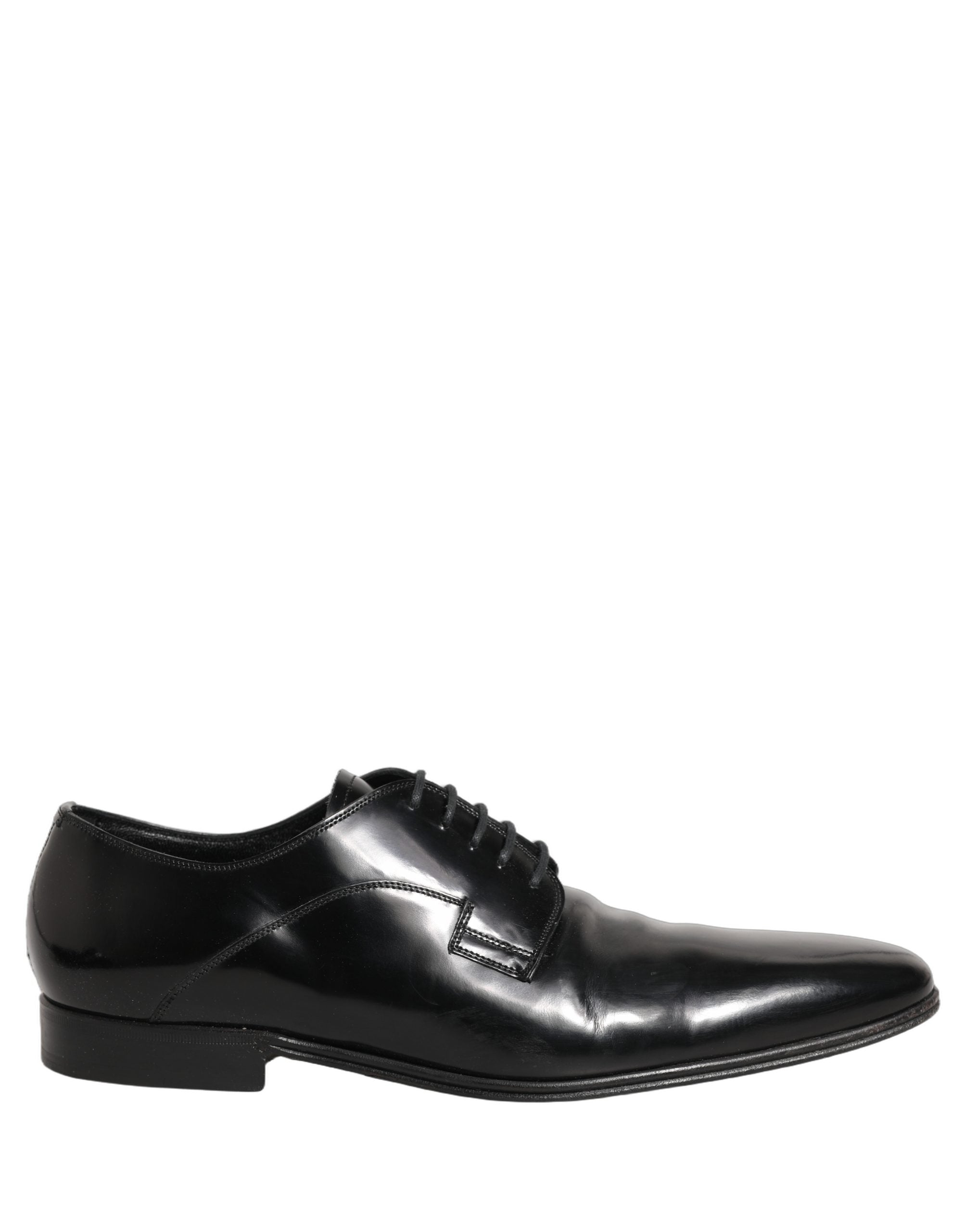 Dolce & Gabbana Black Leather Men Derby Dress Formal Men's Shoes (Pre-Owned)