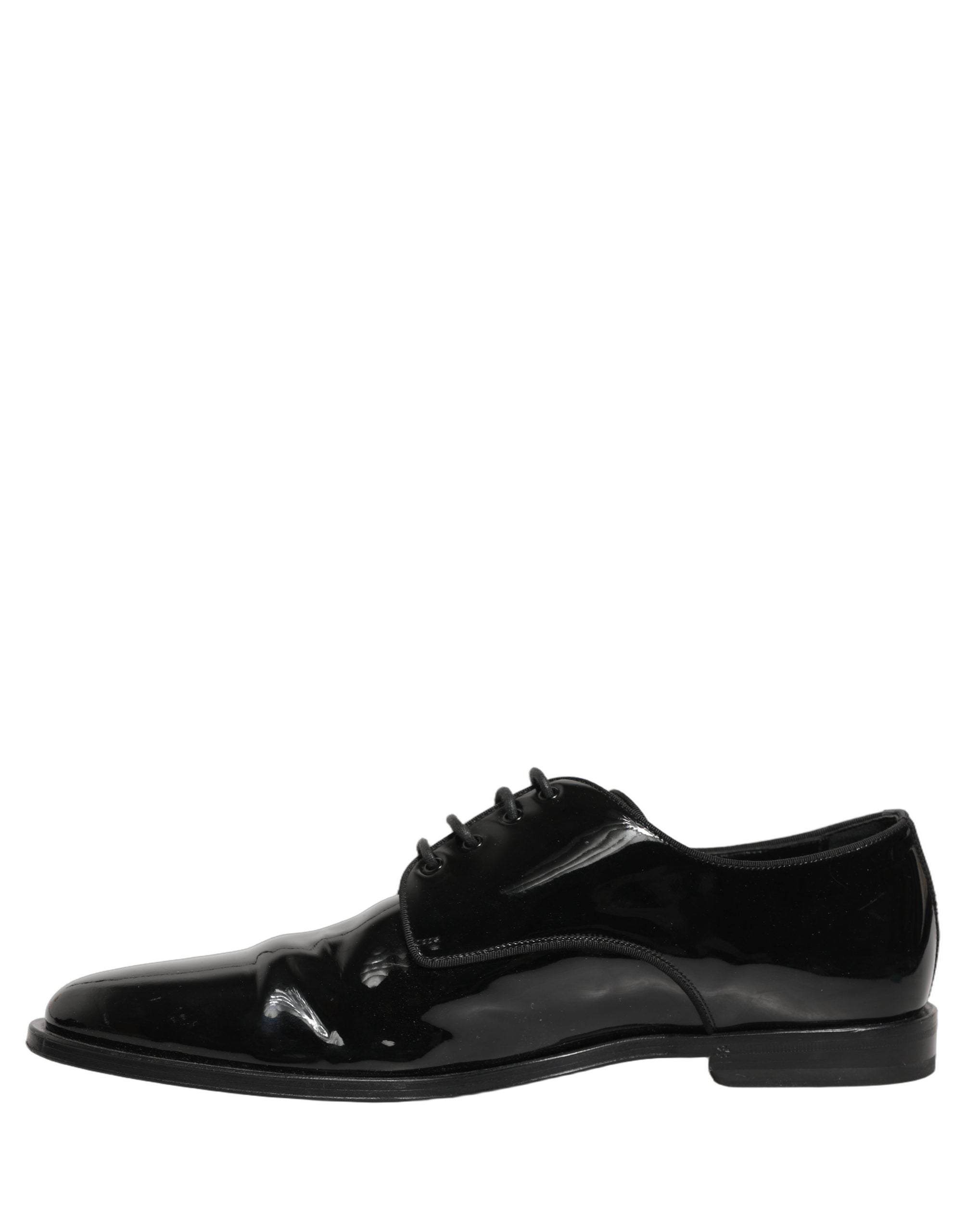 Dolce & Gabbana Black Leather Men Derby Dress Formal Men's Shoes (Pre-Owned)
