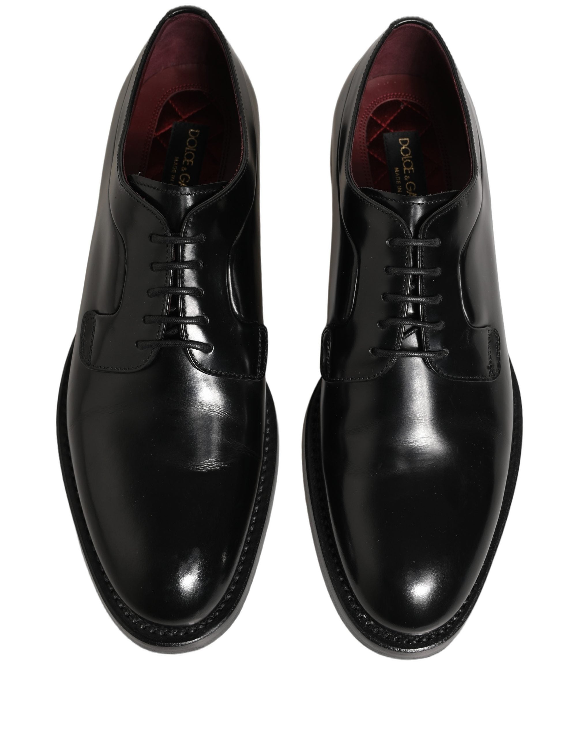 Dolce & Gabbana Black Leather Derby Dress Men Formal Men's Shoes (Pre-Owned)