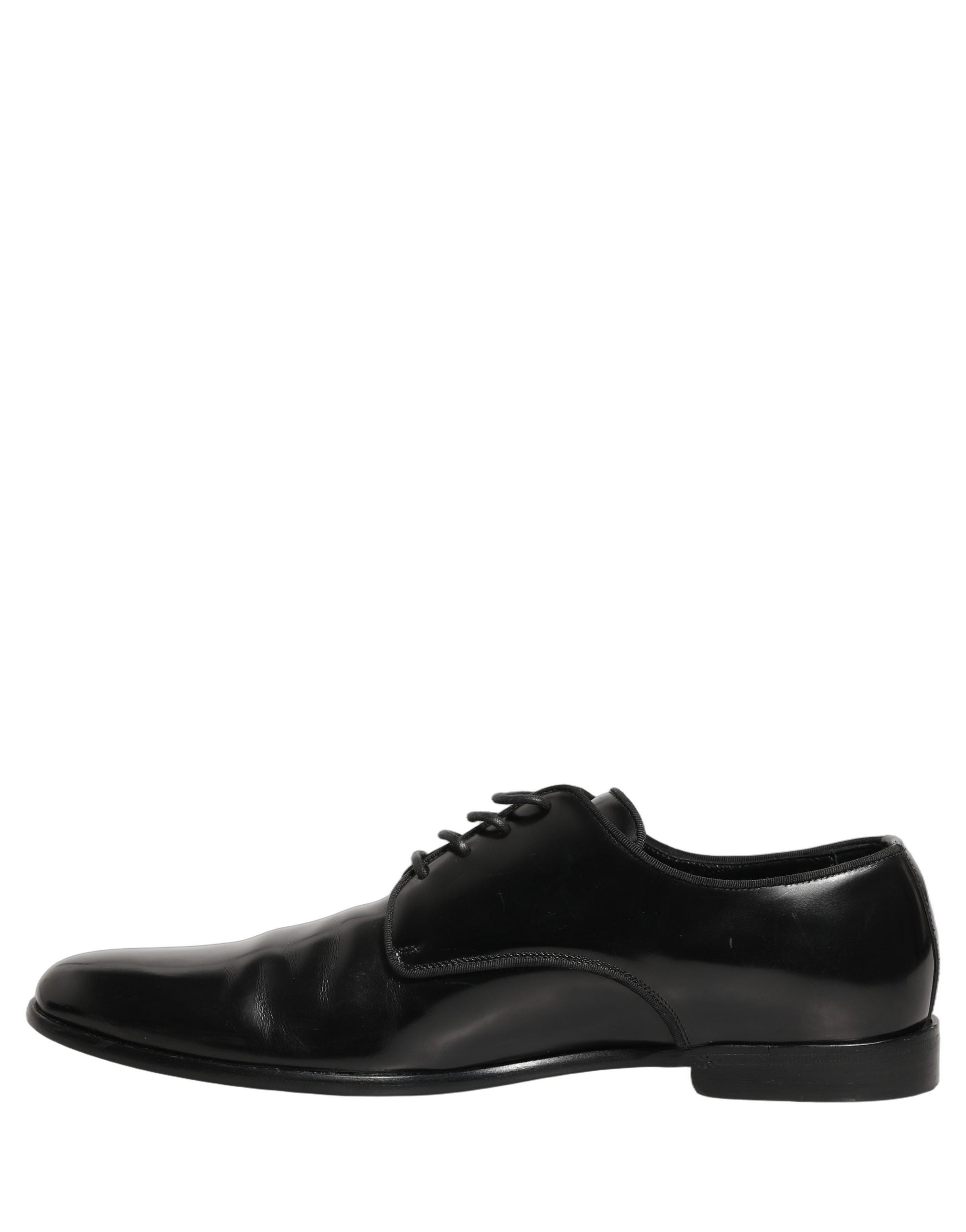 Dolce & Gabbana Black Leather Men Derby Dress Formal Men's Shoes (Pre-Owned)