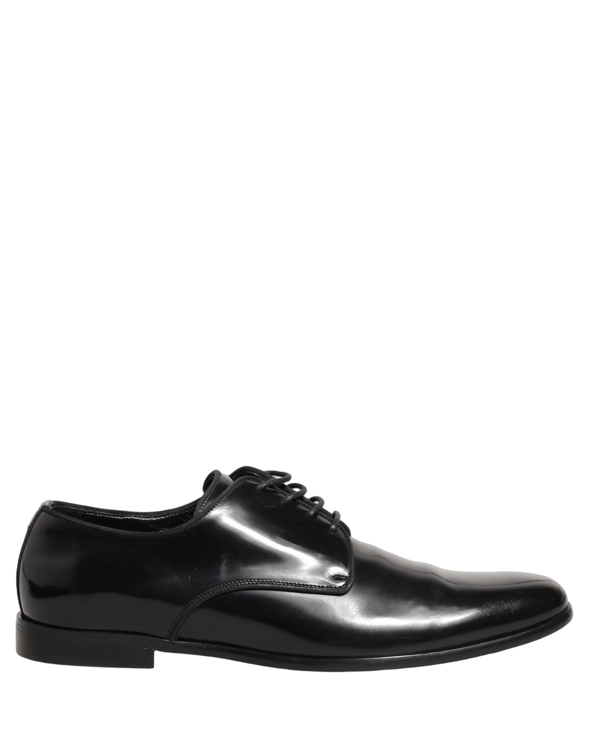 Dolce & Gabbana Black Leather Men Derby Dress Formal Men's Shoes (Pre-Owned)