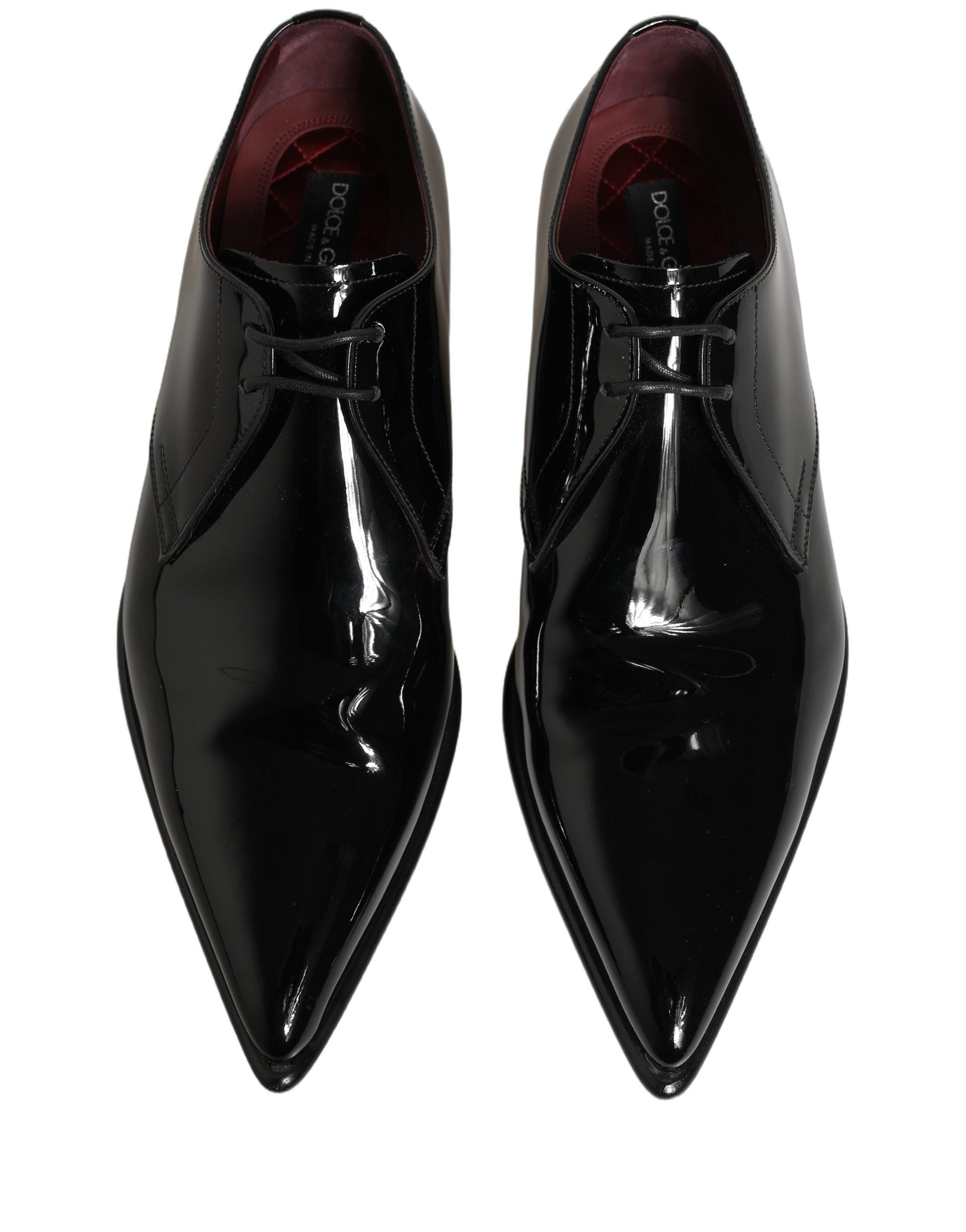Dolce & Gabbana Black Leather Men Derby Dress Formal Men's Shoes (Pre-Owned)