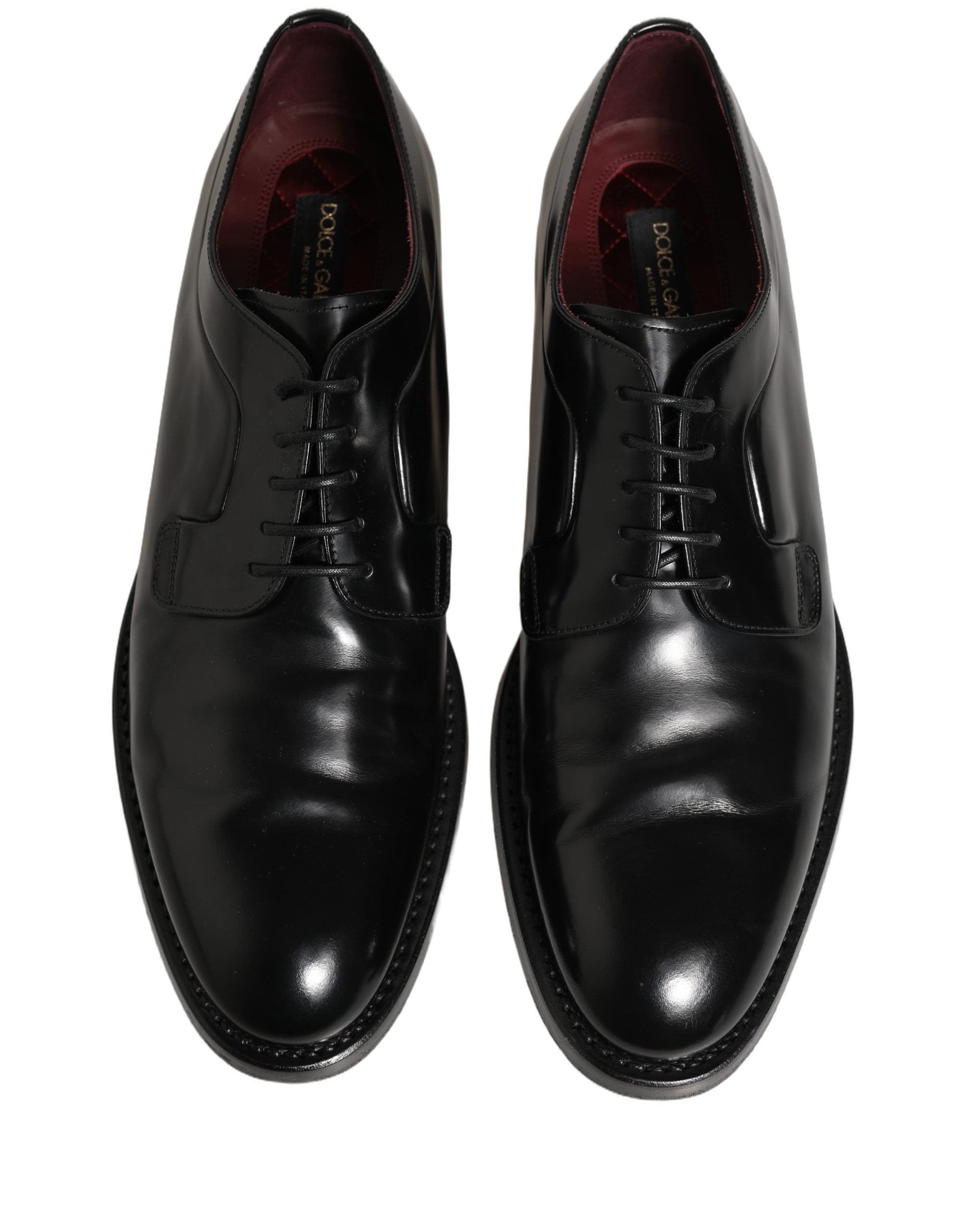 Dolce & Gabbana Black Leather Derby Dress Men Formal Men's Shoes (Pre-Owned)