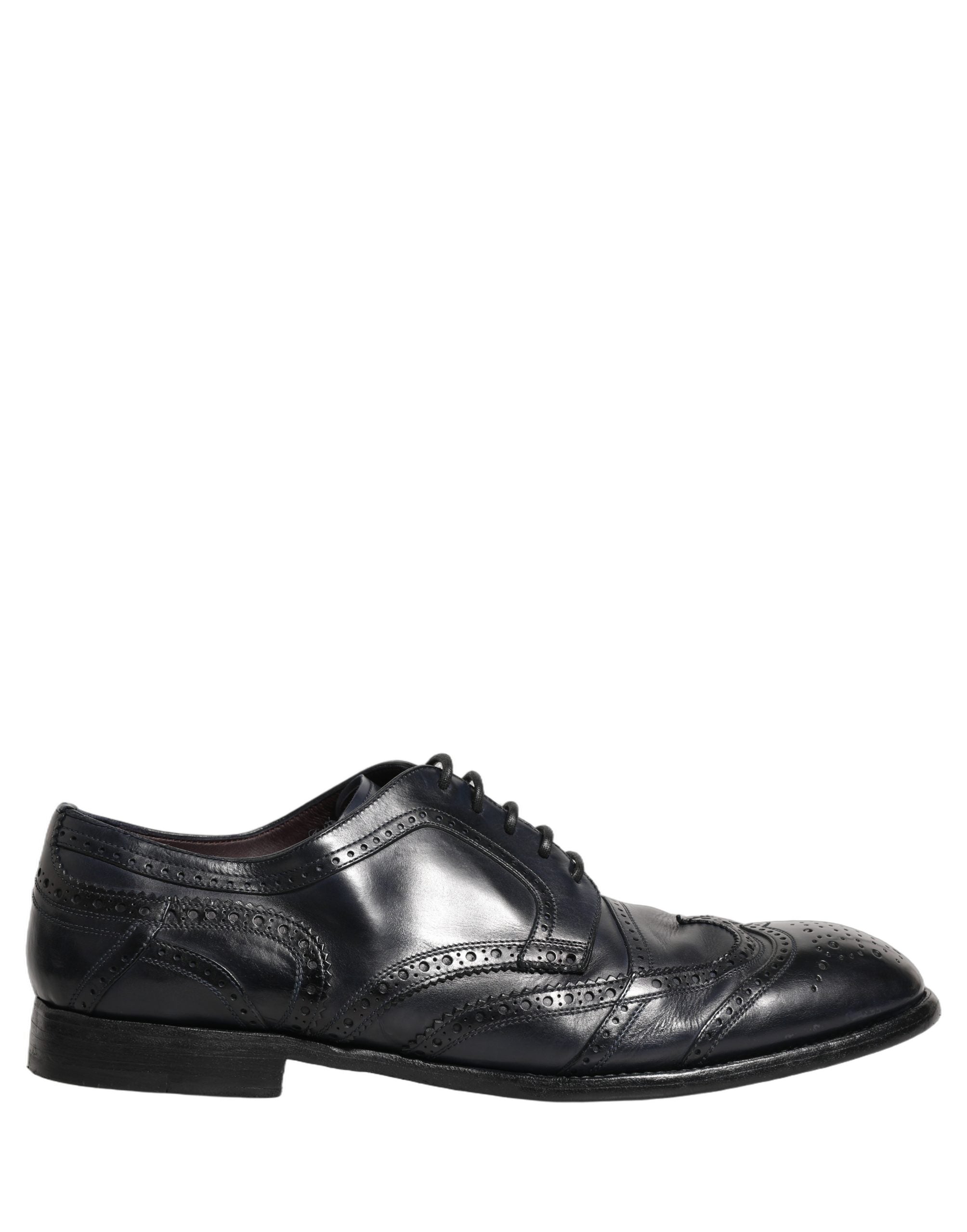 Dolce & Gabbana Blue Leather Derby Wingtip Formal Men's Shoes (Pre-Owned)