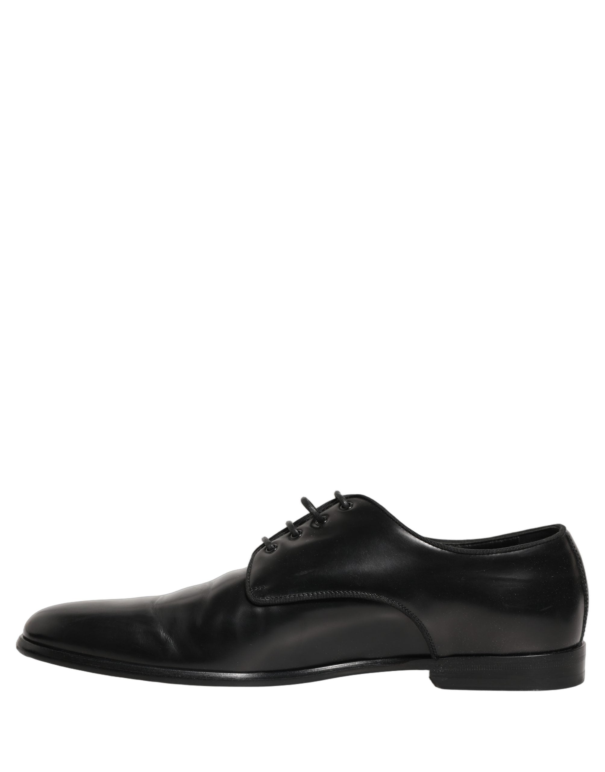 Dolce & Gabbana Black Leather Men Derby Dress Formal Men's Shoes (Pre-Owned)