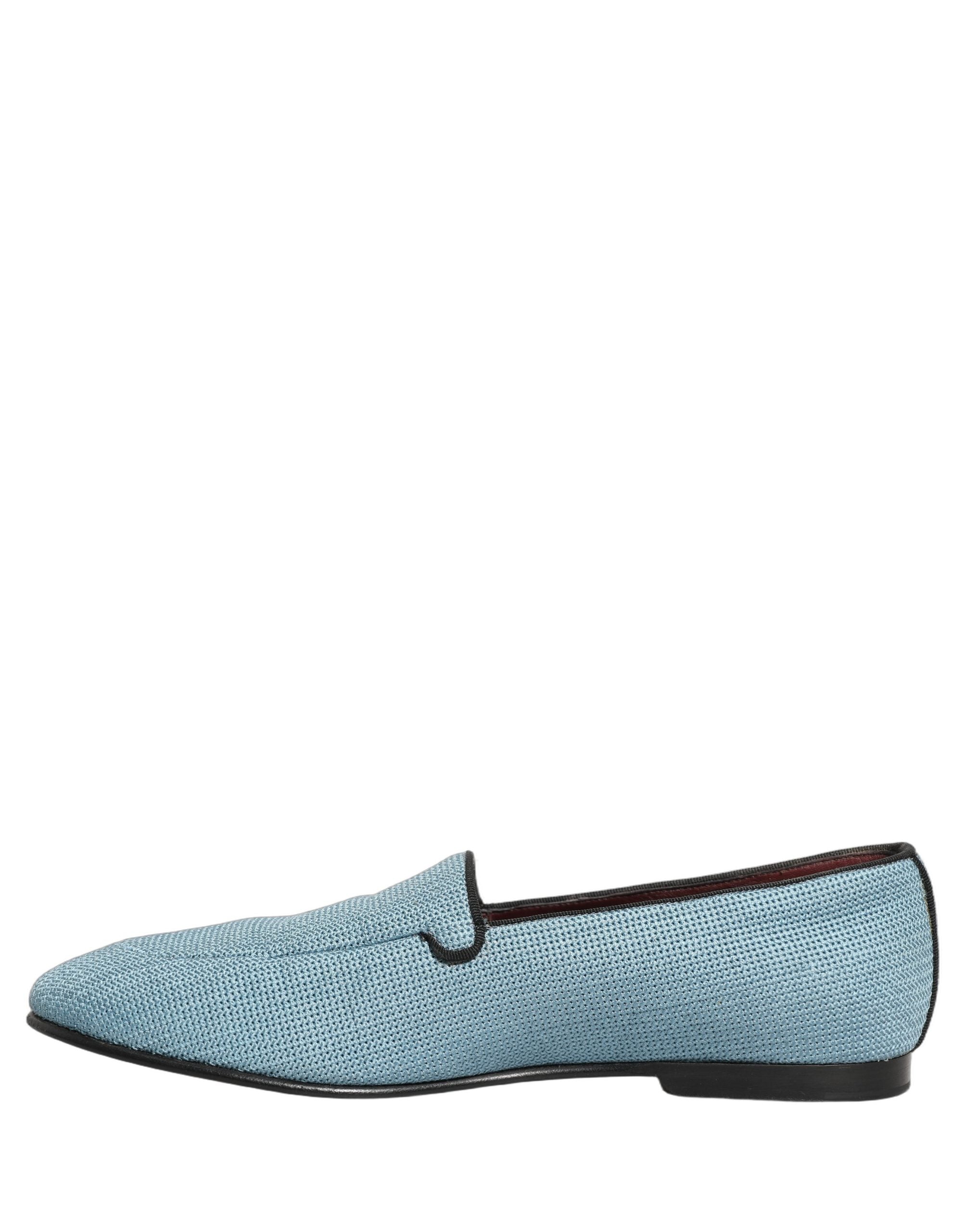 Dolce & Gabbana Blue Woven Men Slip On Dress Loafers Men's Shoes (Pre-Owned)