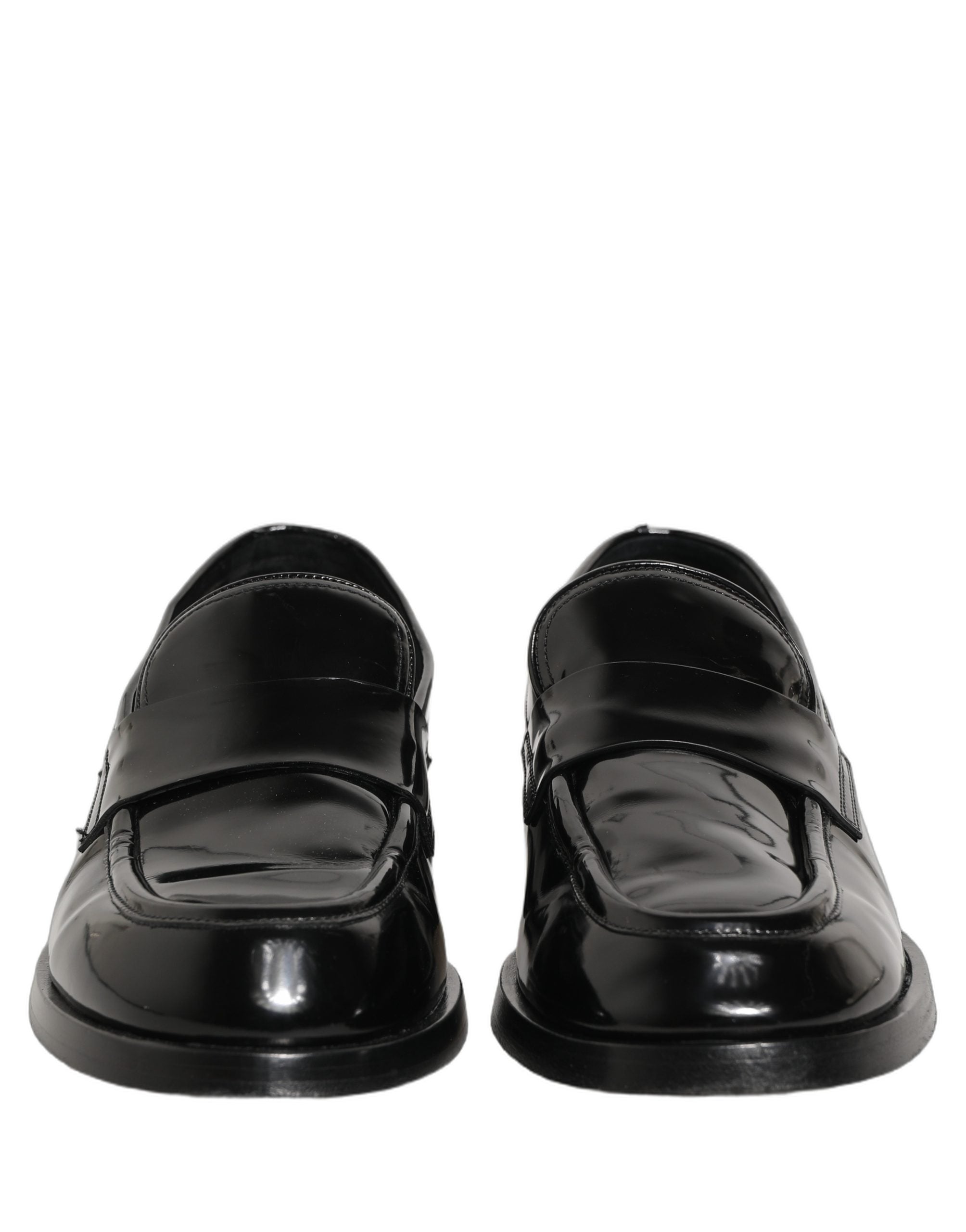 Dolce & Gabbana Black Leather Formal Men Dress Loafers Men's Shoes (Pre-Owned)