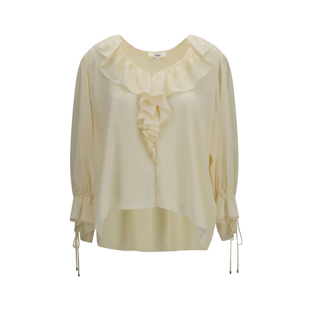 Chloé Beige Silk Women's Blouse