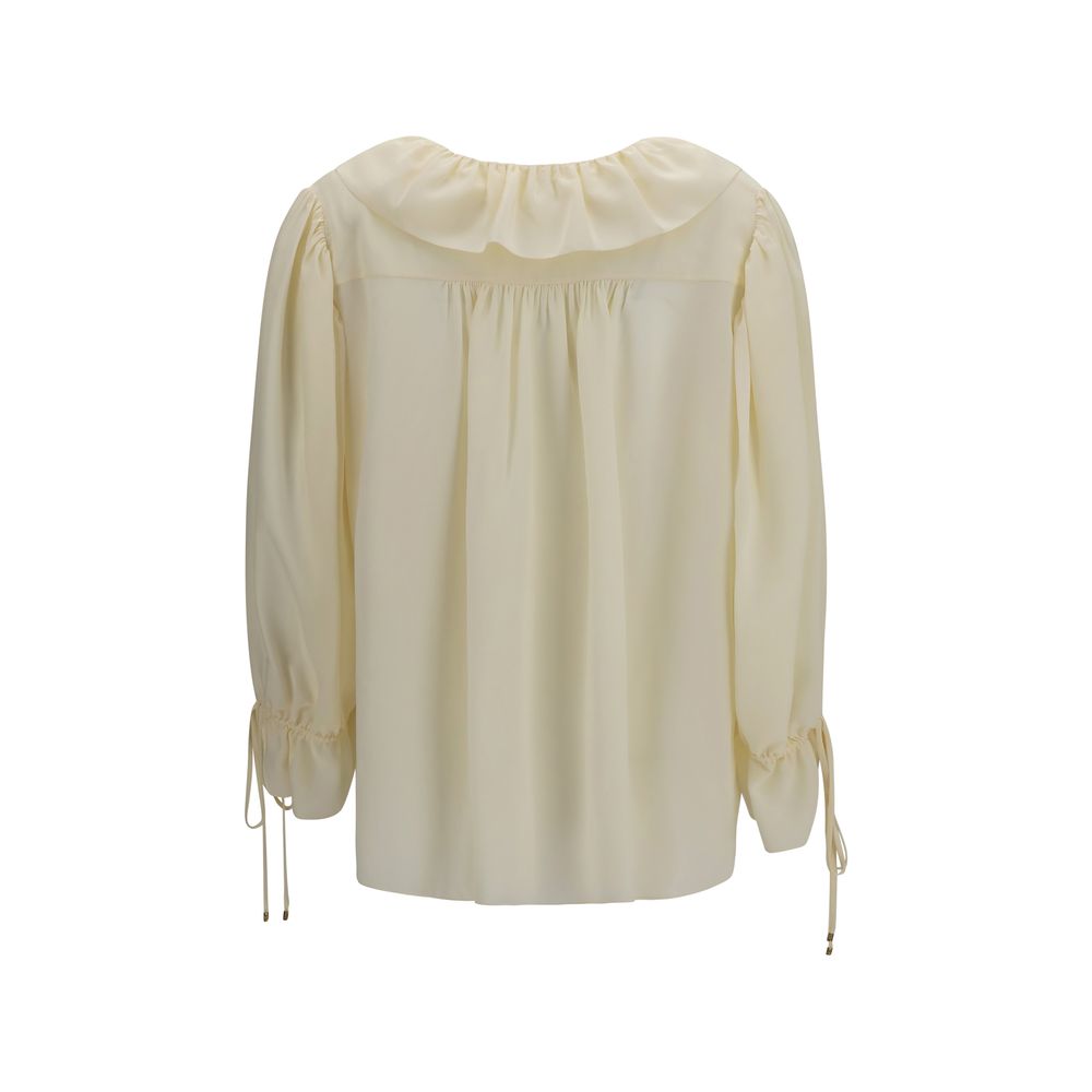 Chloé Beige Silk Women's Blouse