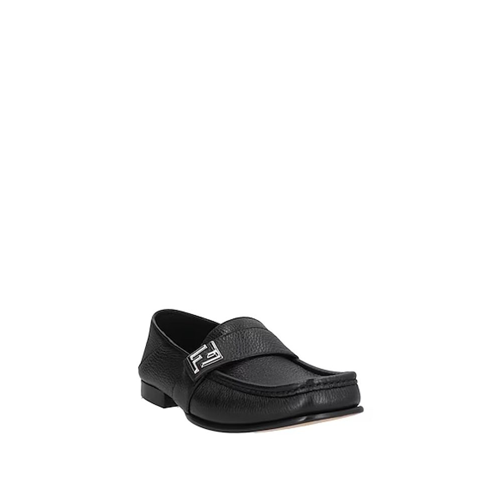 Fendi Black Calfskin Slip-On Men's Loafers