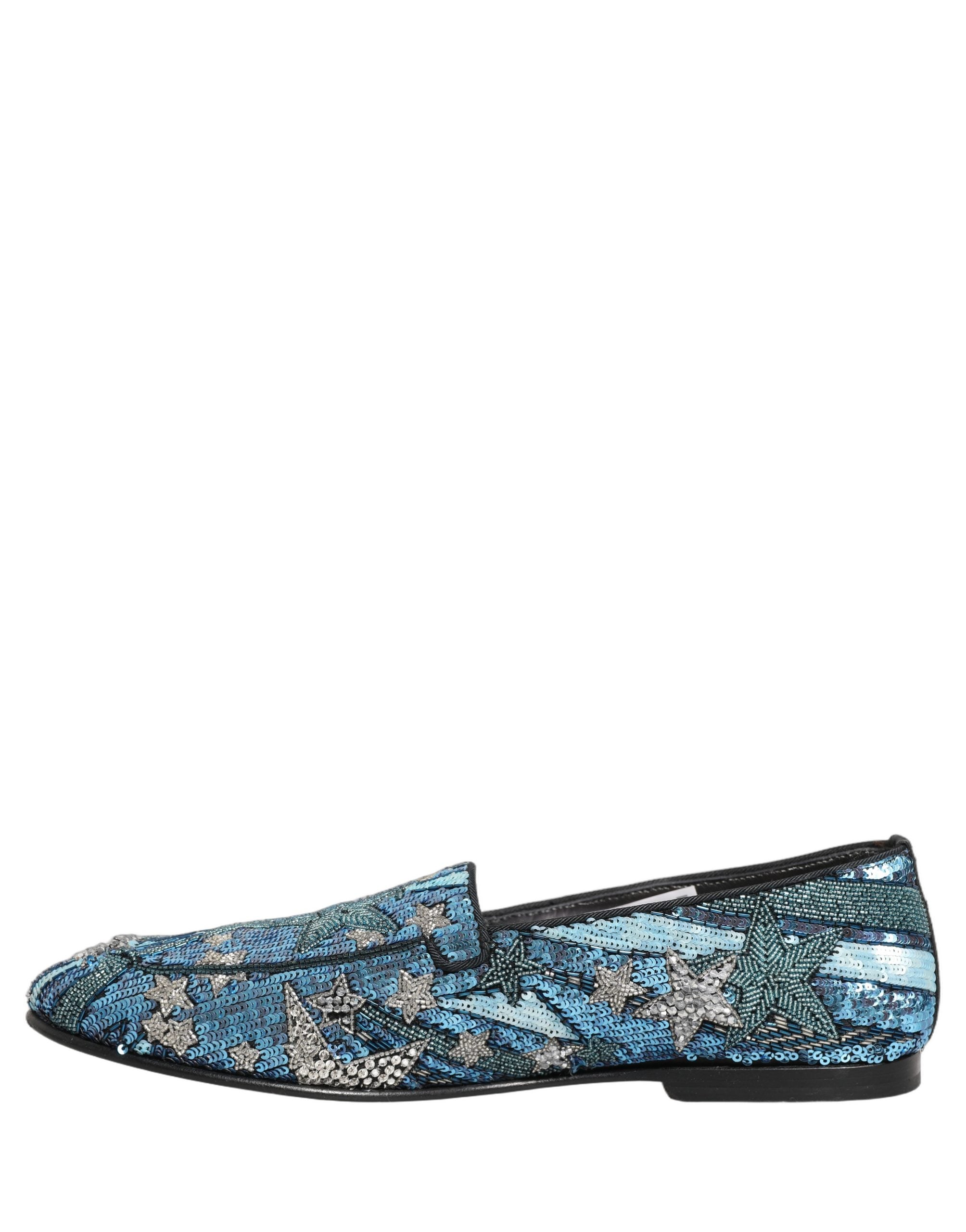 Dolce & Gabbana Multicolor Embroidered Sequin Loafers Men's Shoes (Pre-Owned)