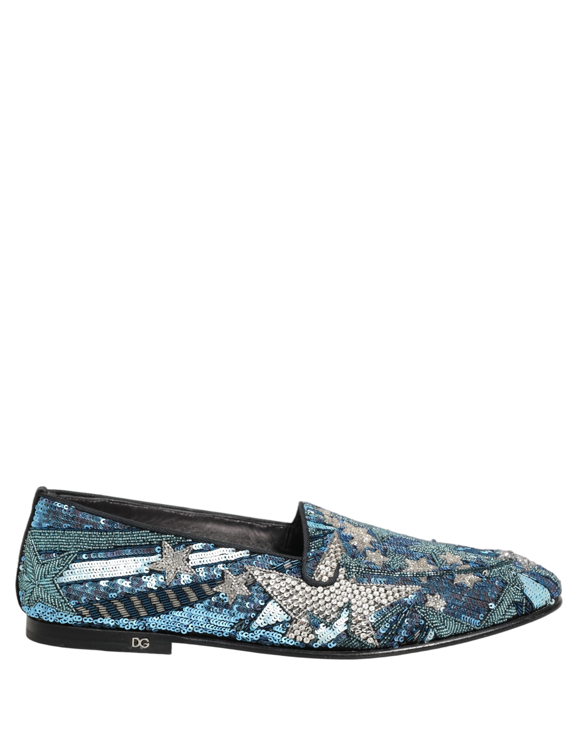 Dolce & Gabbana Multicolor Embroidered Sequin Loafers Men's Shoes (Pre-Owned)