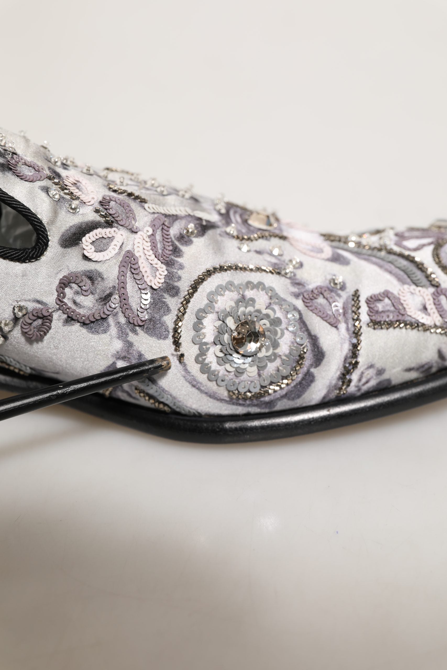 Dolce & Gabbana White Sequined Formal Slip On Loafers Men's Shoes (Pre-Owned)