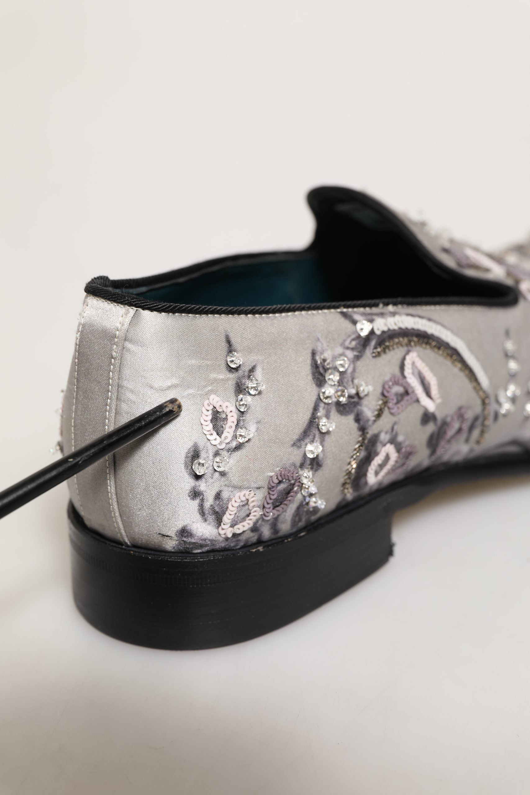 Dolce & Gabbana White Sequined Formal Slip On Loafers Men's Shoes (Pre-Owned)