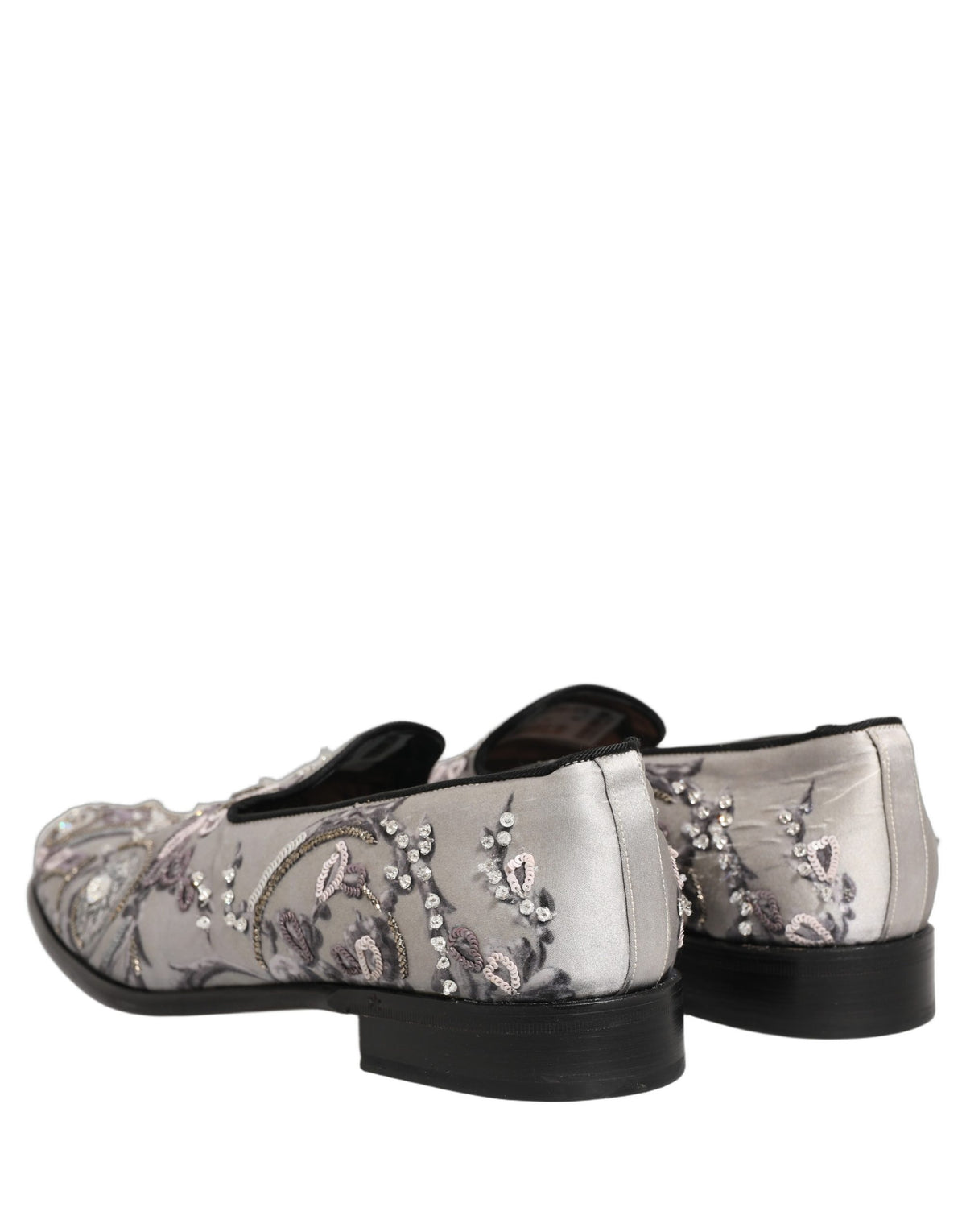 Dolce & Gabbana White Sequined Formal Slip On Loafers Men's Shoes (Pre-Owned)