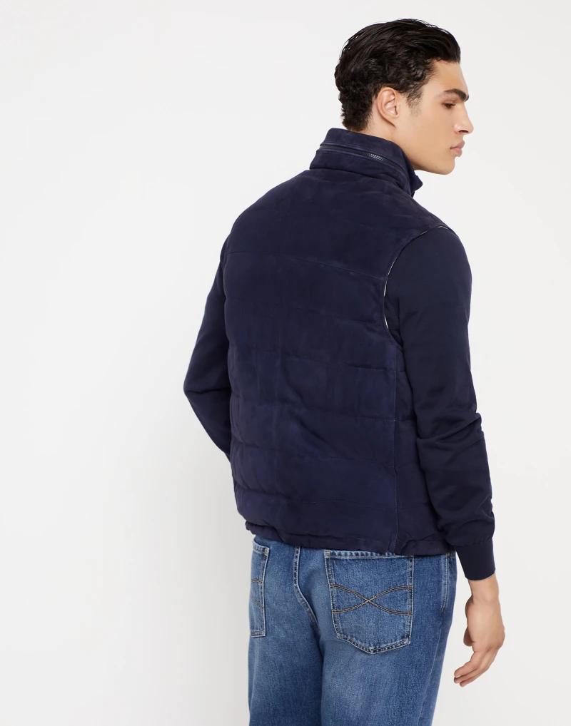 Brunello Cucinelli Bicolor Leather Sleveless Men's Jacket