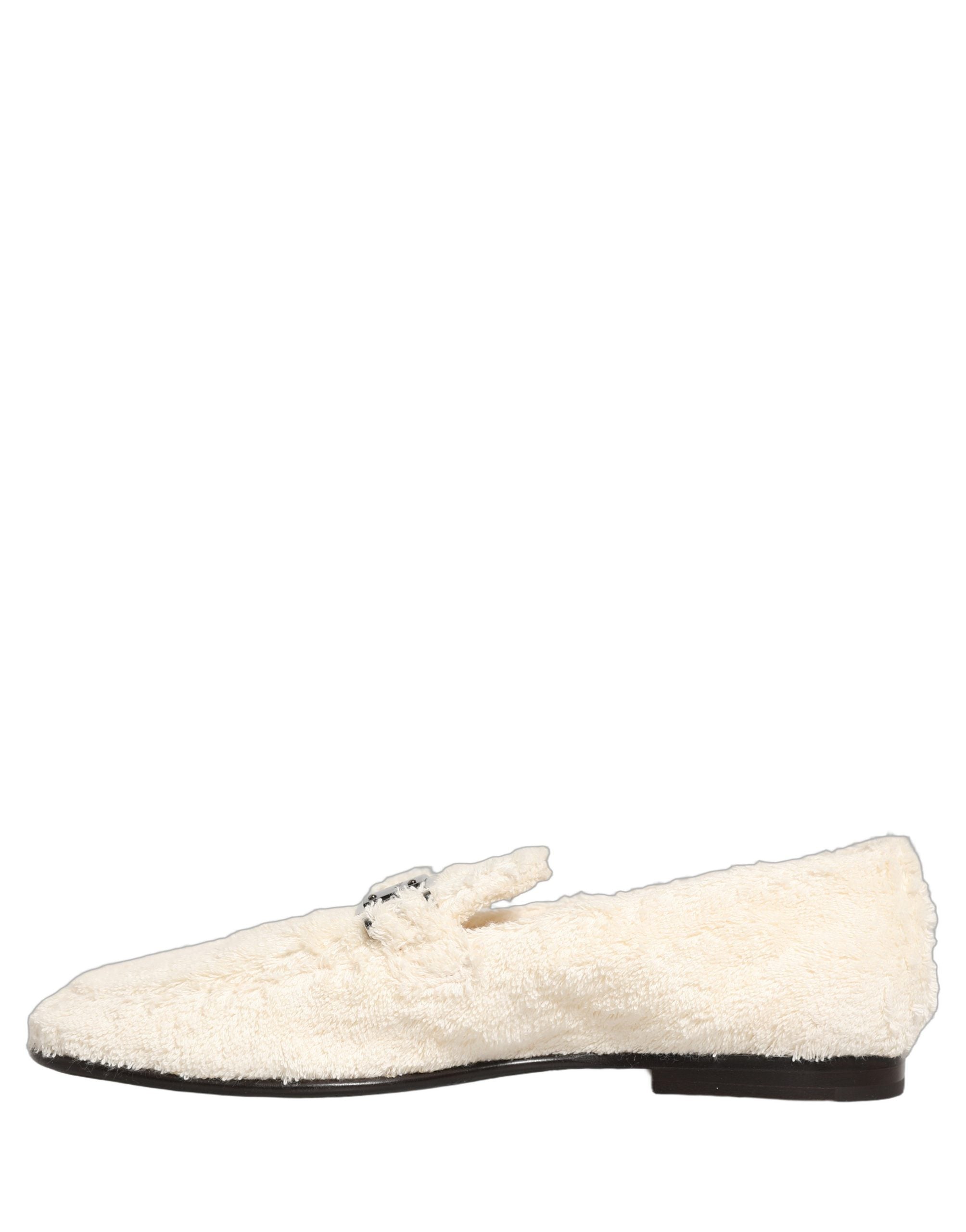 Dolce & Gabbana White Fur Shearling Men Dress Loafers Men's Shoes