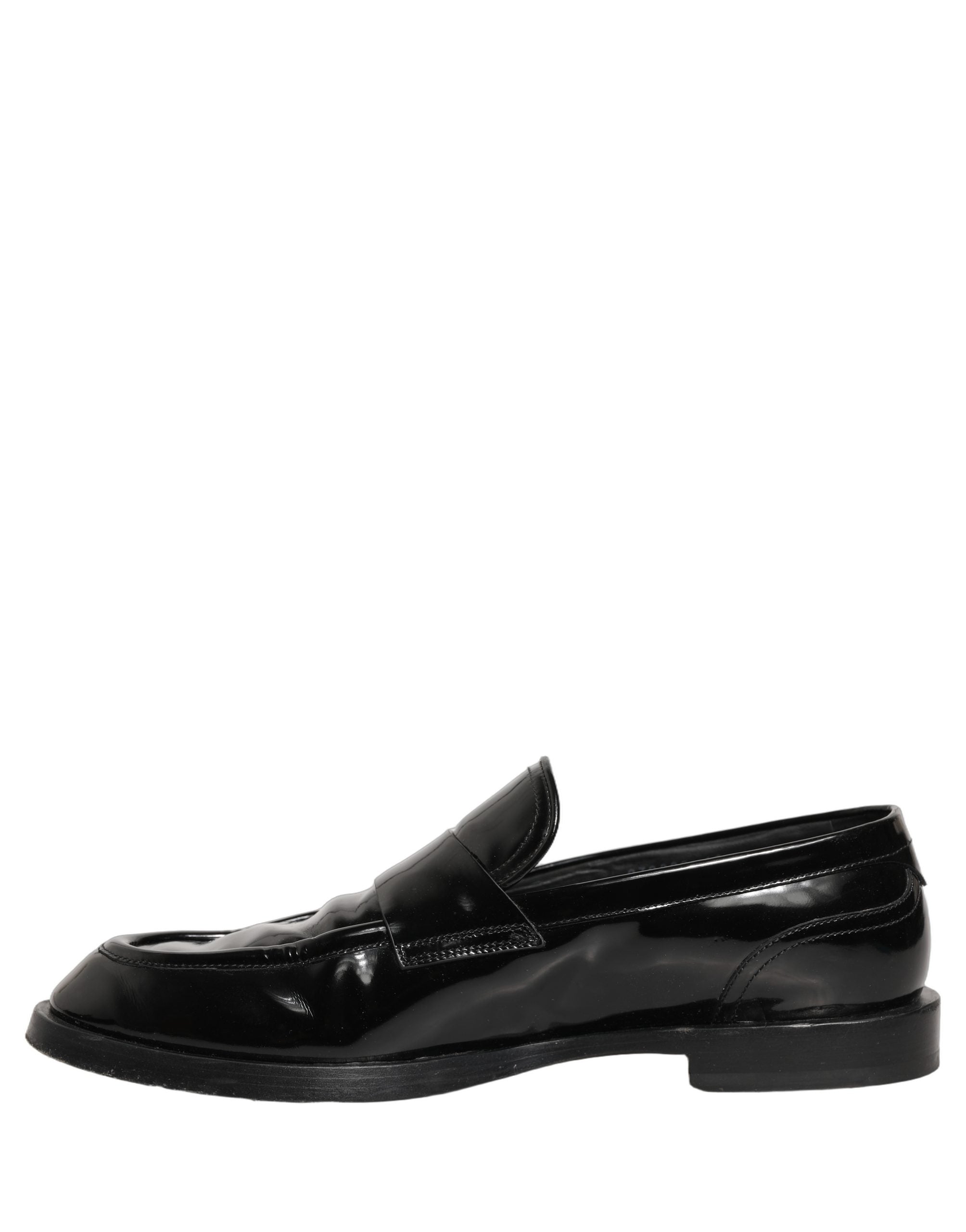 Dolce & Gabbana Black Leather Formal Men Dress Loafers Men's Shoes (Pre-Owned)