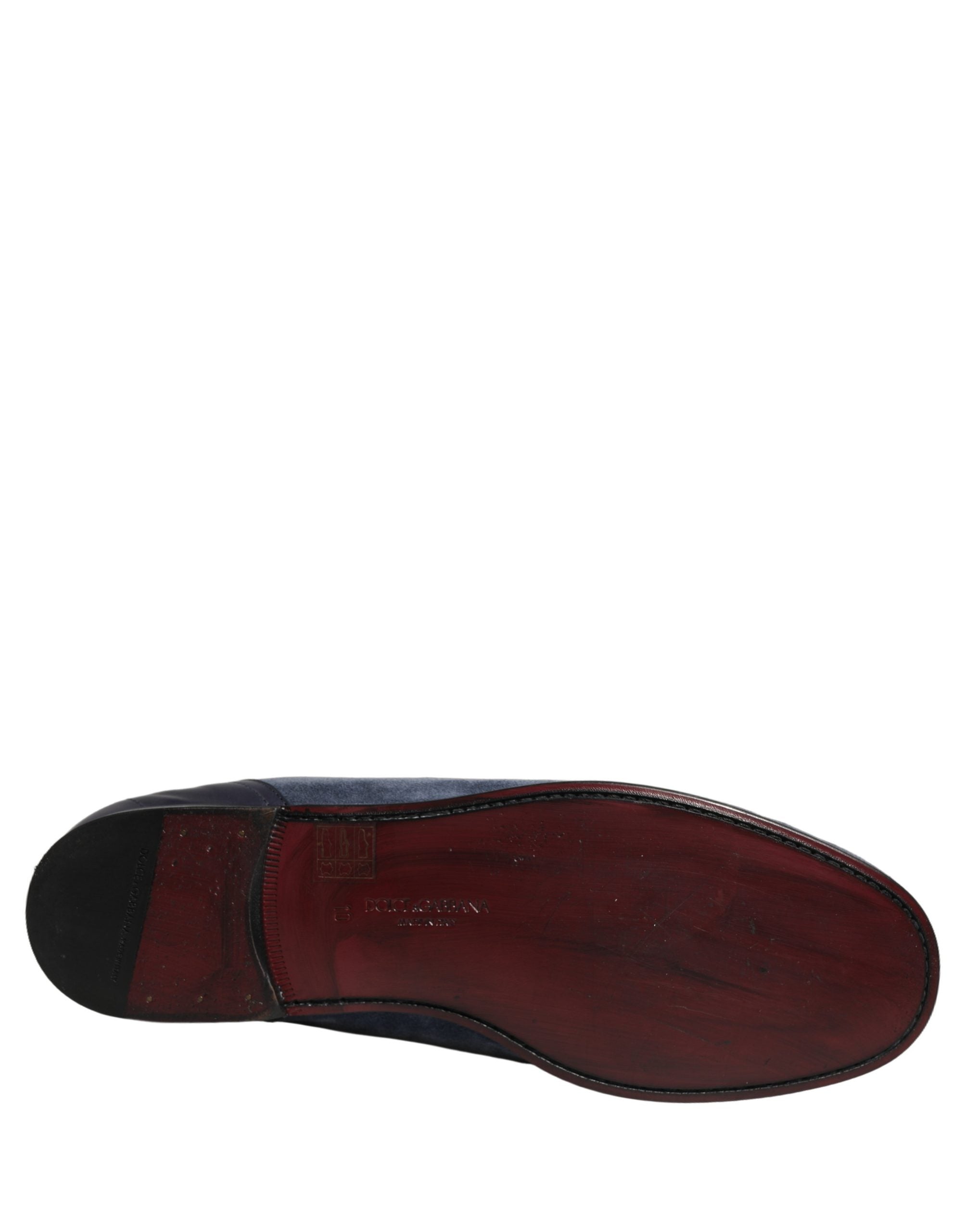 Dolce & Gabbana Blue Suede Leather Loafers Moccasins Men's Shoes (Pre-Owned)