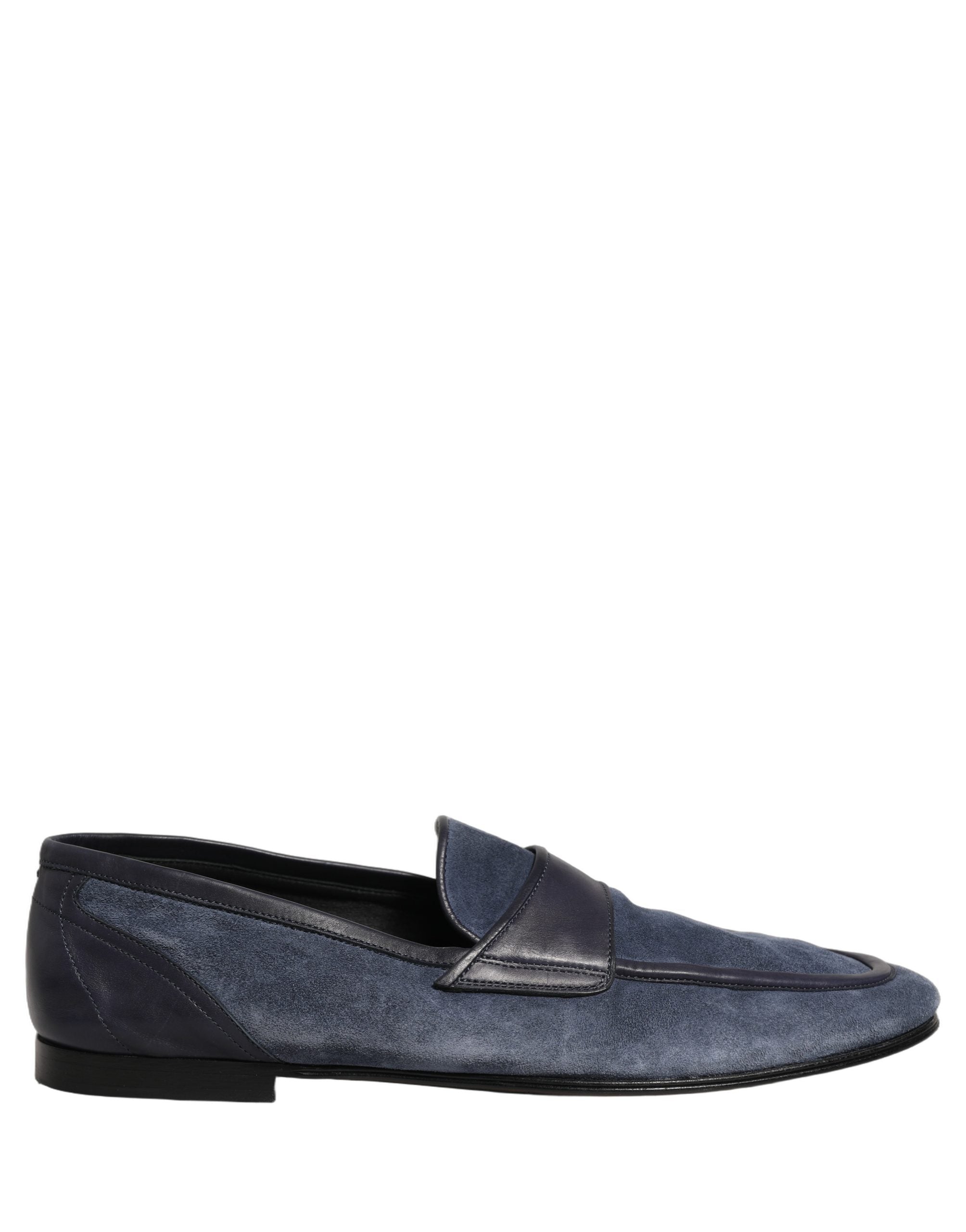 Dolce & Gabbana Blue Suede Leather Loafers Moccasins Men's Shoes (Pre-Owned)