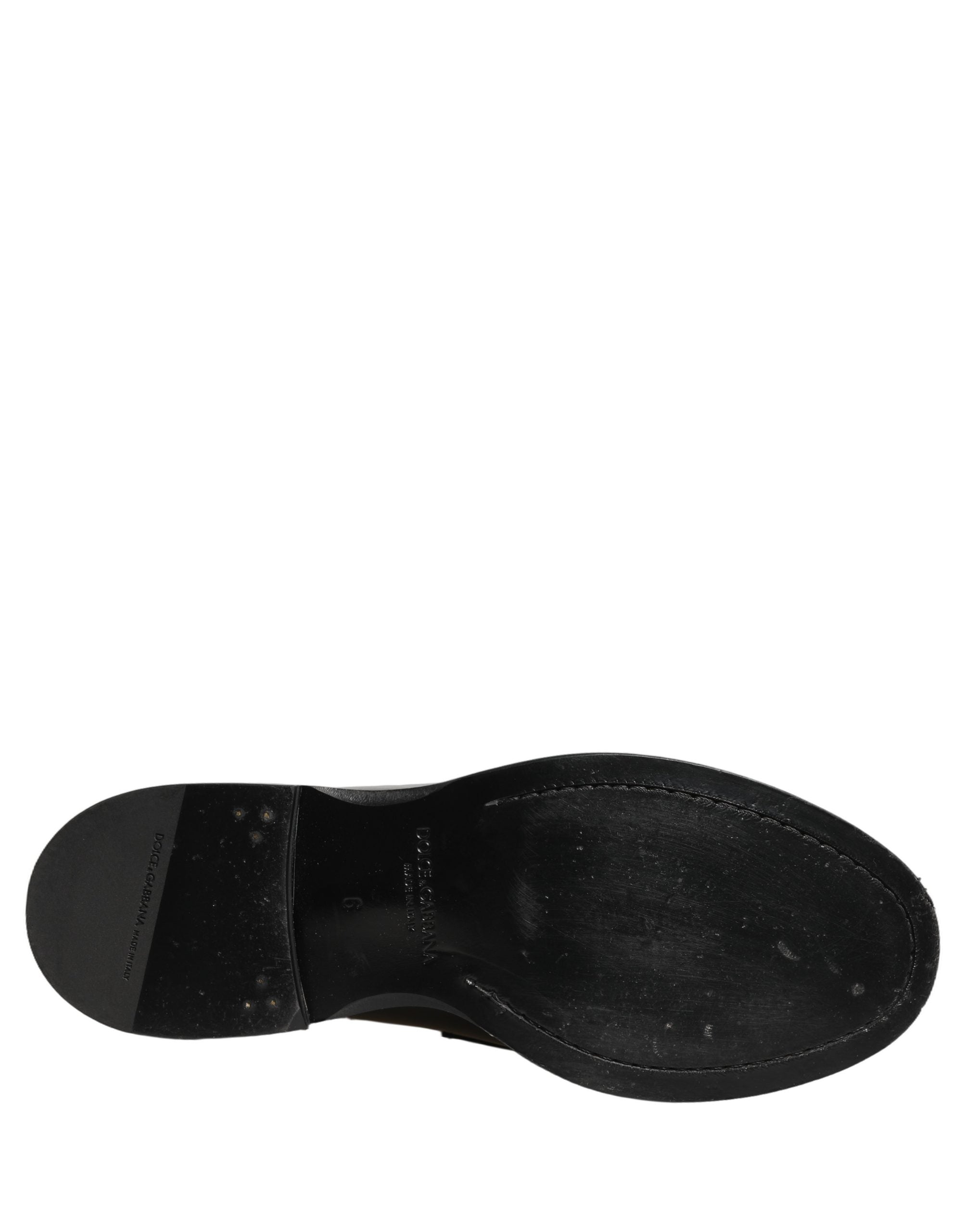 Dolce & Gabbana Black Leather Formal Men Dress Loafers Men's Shoes (Pre-Owned)