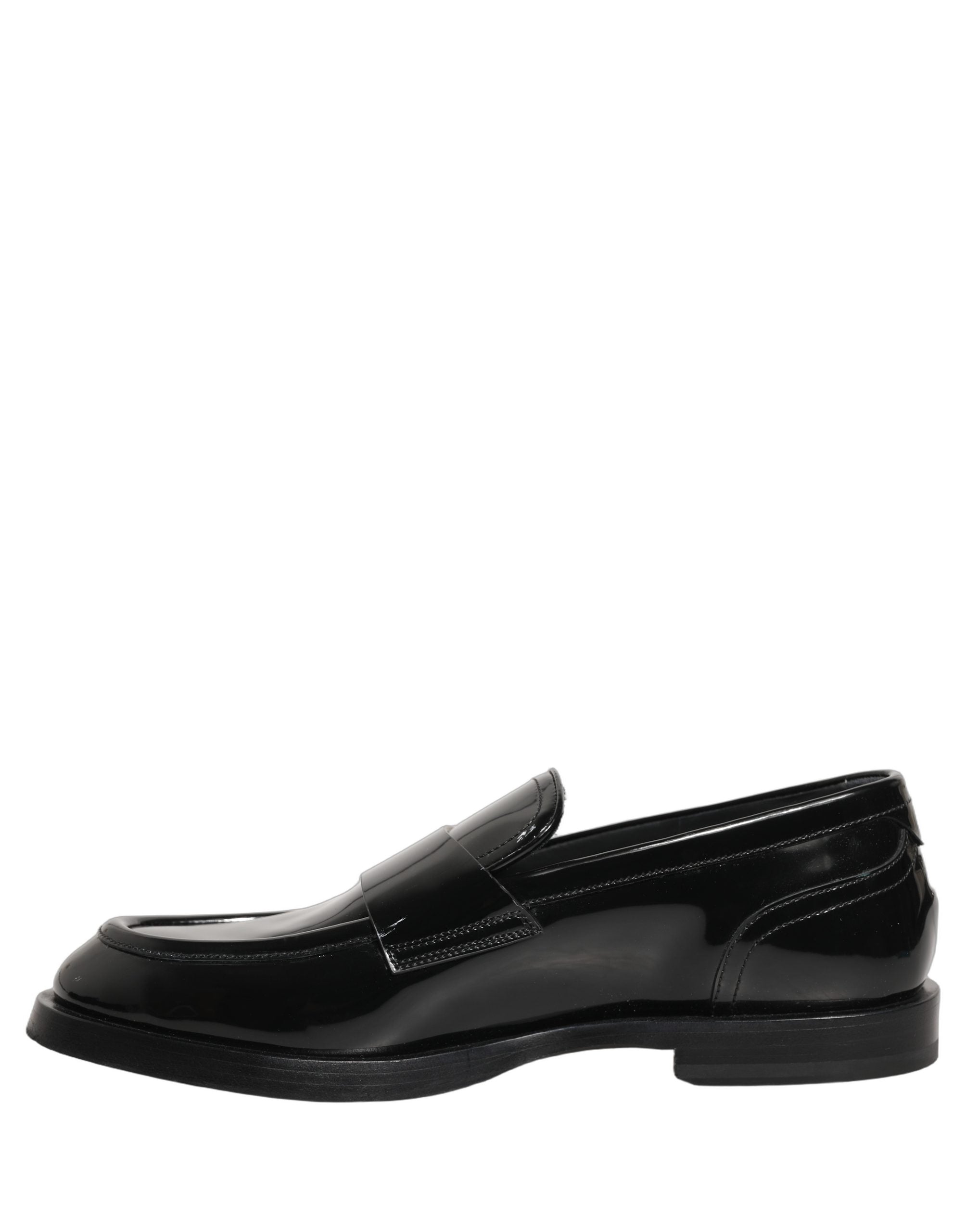 Dolce & Gabbana Black Leather Formal Men Dress Loafers Men's Shoes (Pre-Owned)