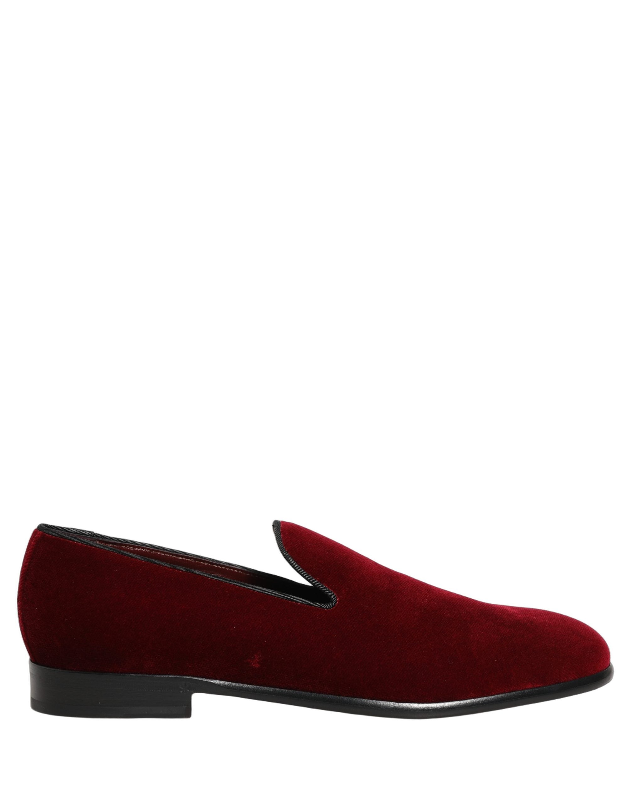 Dolce & Gabbana Maroon Velvet Slip On Dress Loafers Men's Shoes (Pre-Owned)