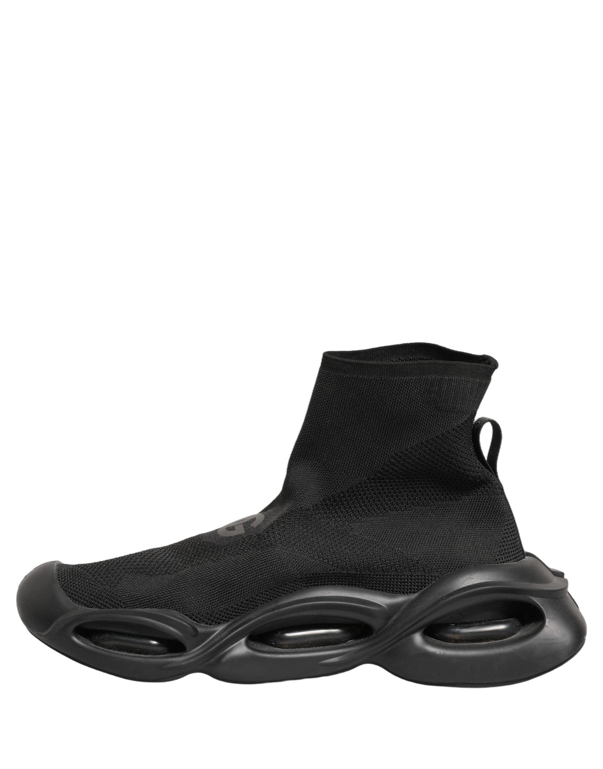 Dolce & Gabbana Black Slip On Wave Socks Men Sneakers Men's Shoes