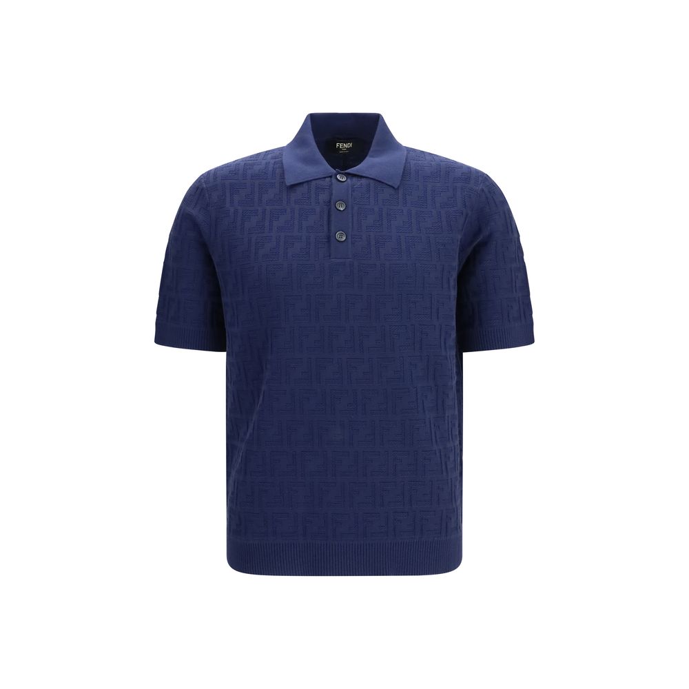 Fendi Blue Cotton Polo Men's Shirt