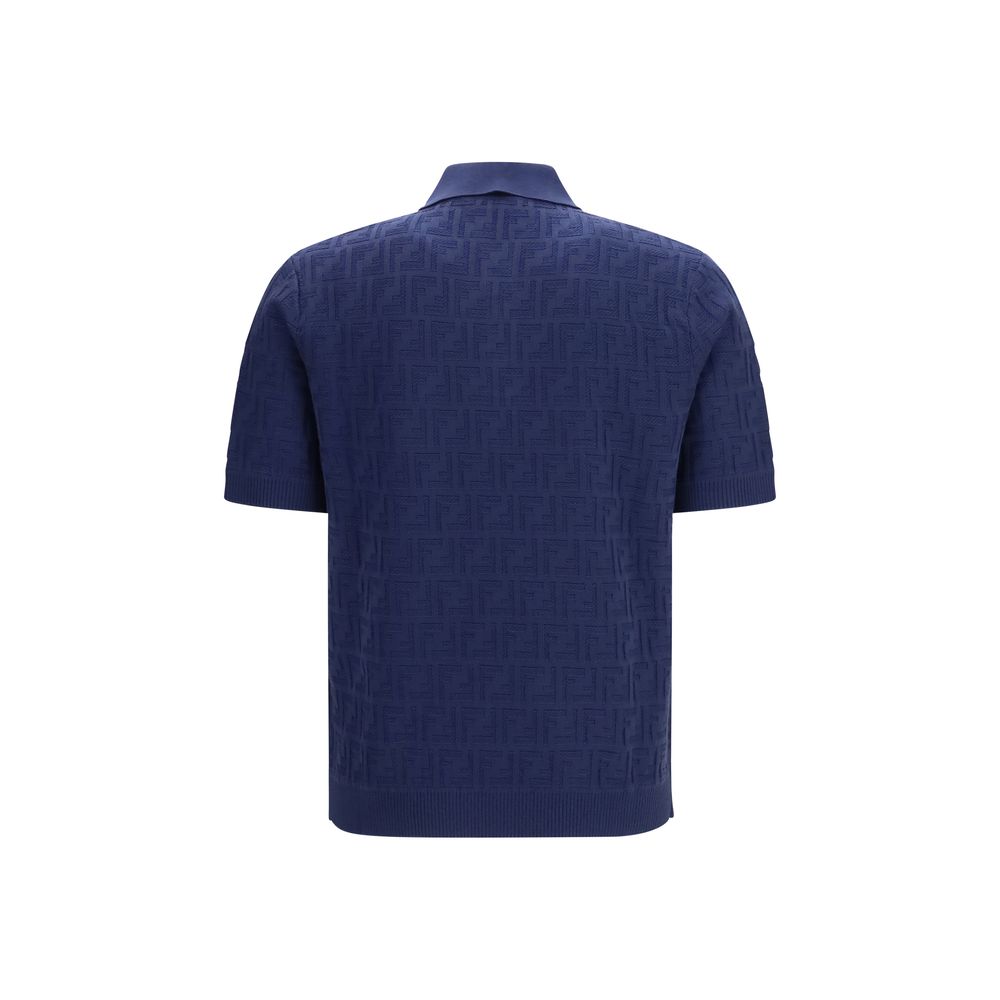 Fendi Blue Cotton Polo Men's Shirt