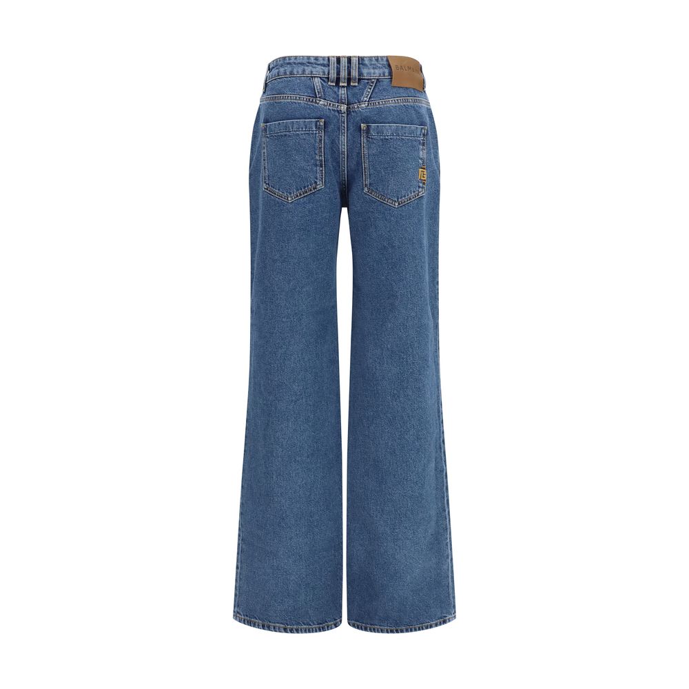 Balmain Blue Cotton Jeans Women's Denim