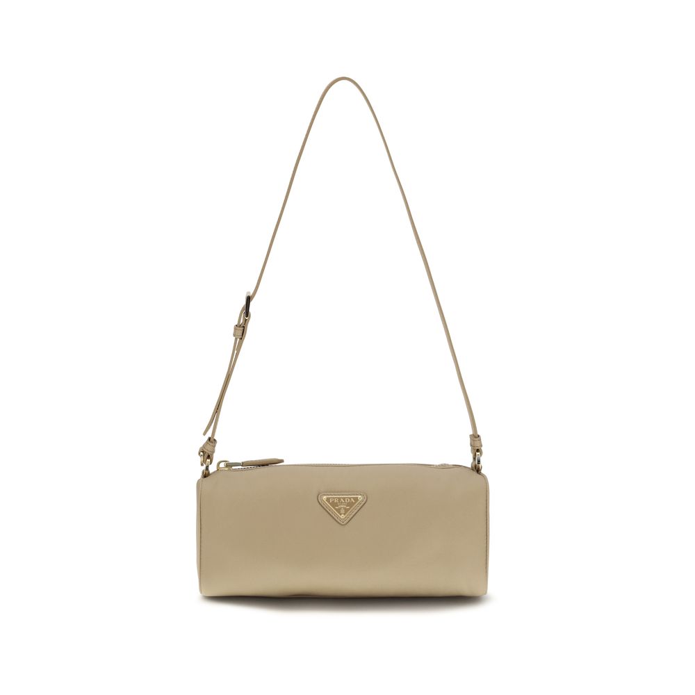 Prada Beige Nylon Shoulder Women's Bag
