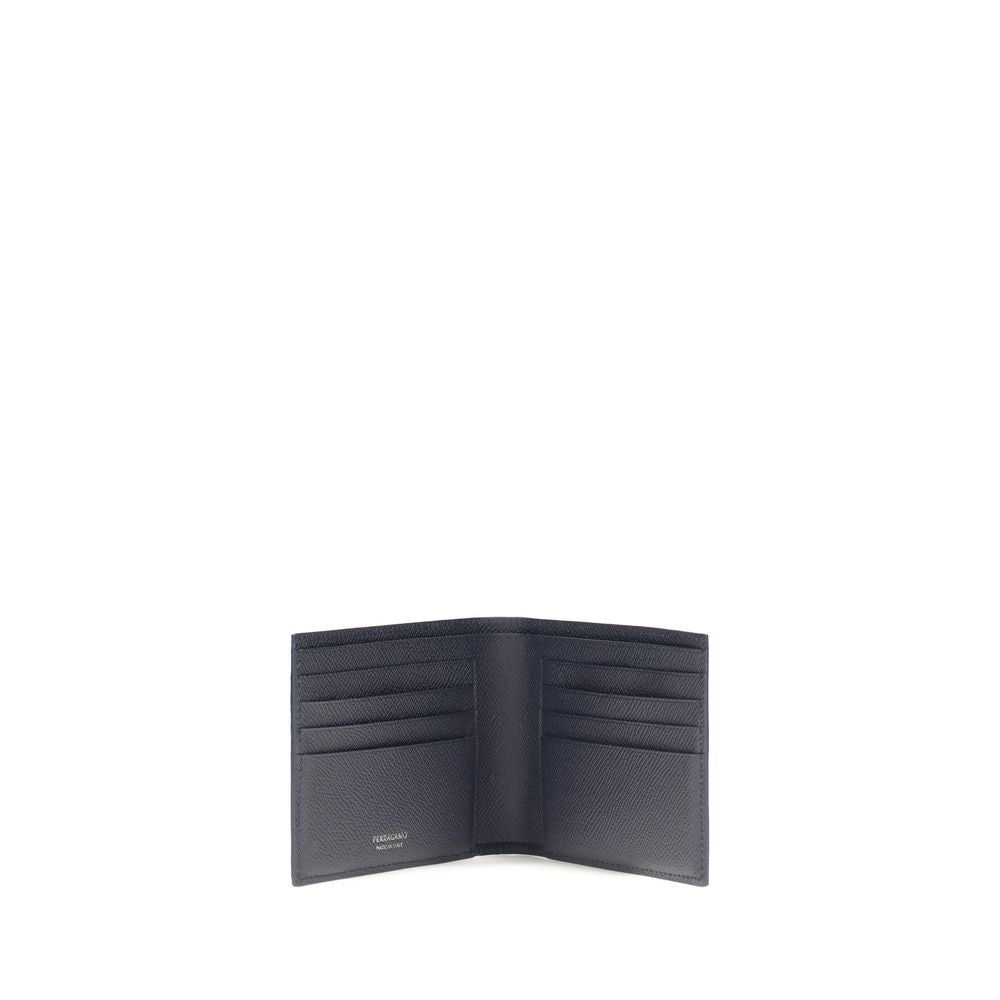 Ferragamo Blue Calf Leather Bos Taurus Men's Wallet