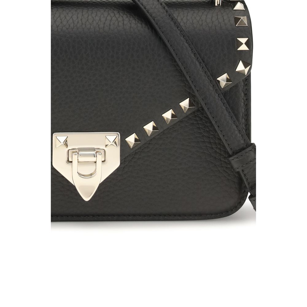 Valentino Garavani Black Calf Leather Bos Taurus Shoulder Women's Bag