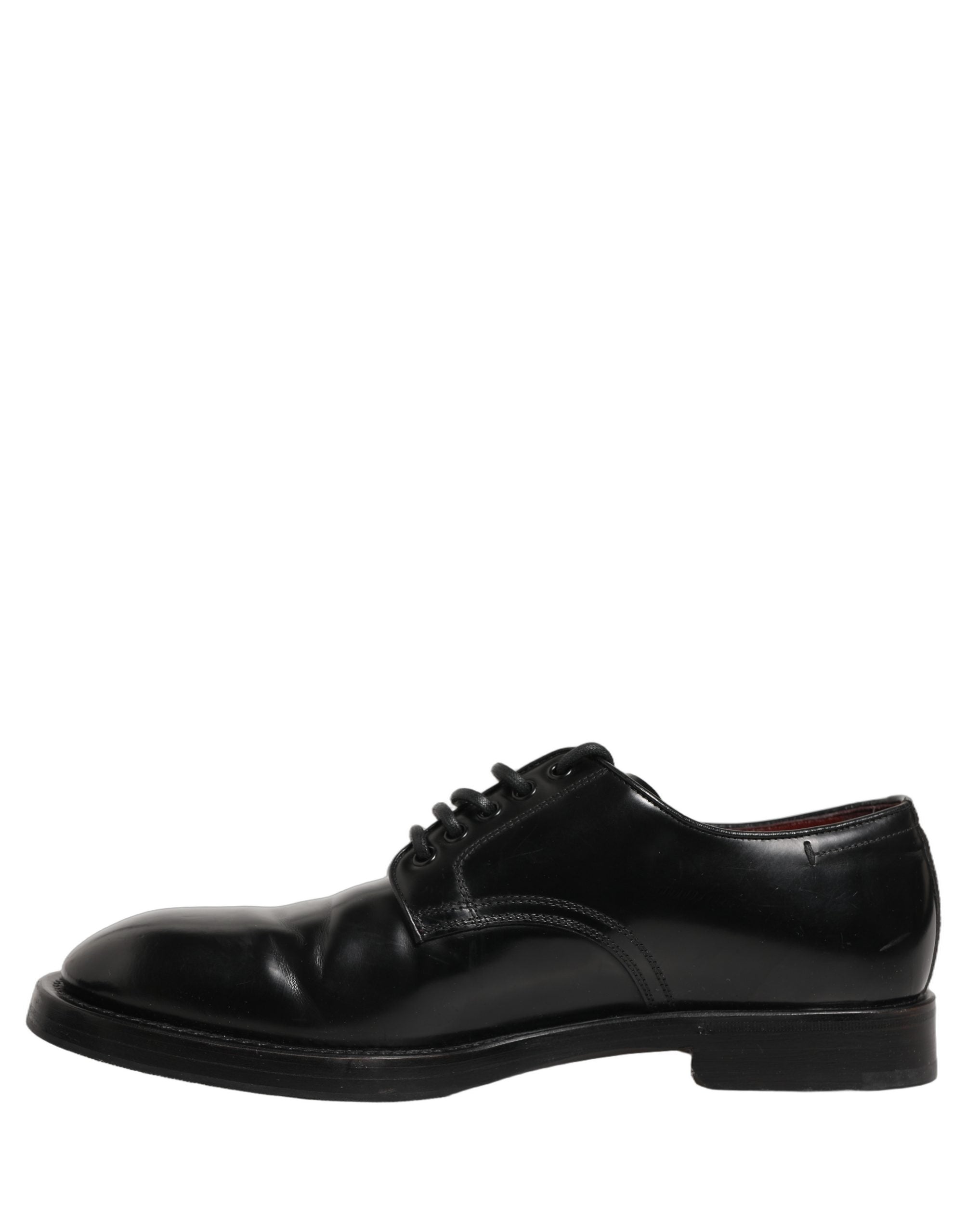 Dolce & Gabbana Black Leather Lace Up Derby Dress Men Men's Shoes (Pre-Owned)
