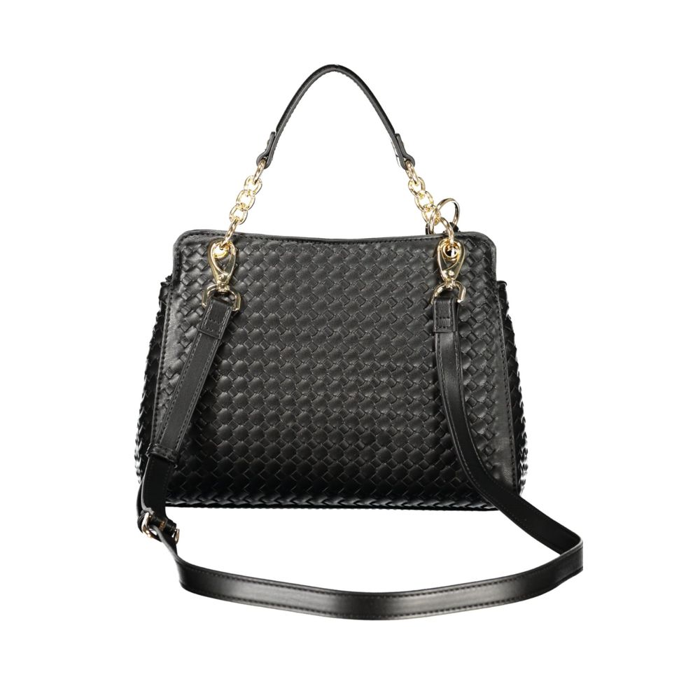Mario Valentino Black Polyurethane Women's Bag with Adjustable Women's Strap