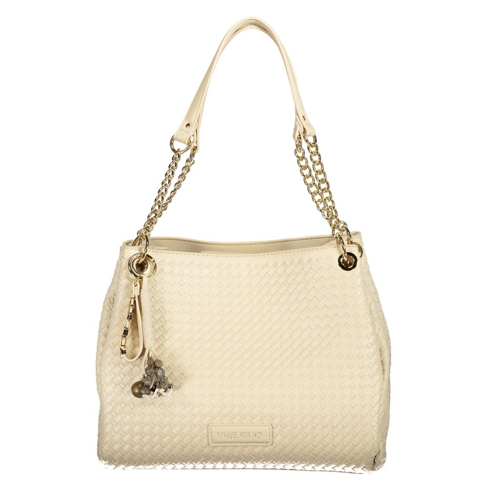 Mario Valentino Beige Polyurethane Women's Bag with Adjustable and Removable Women's Strap