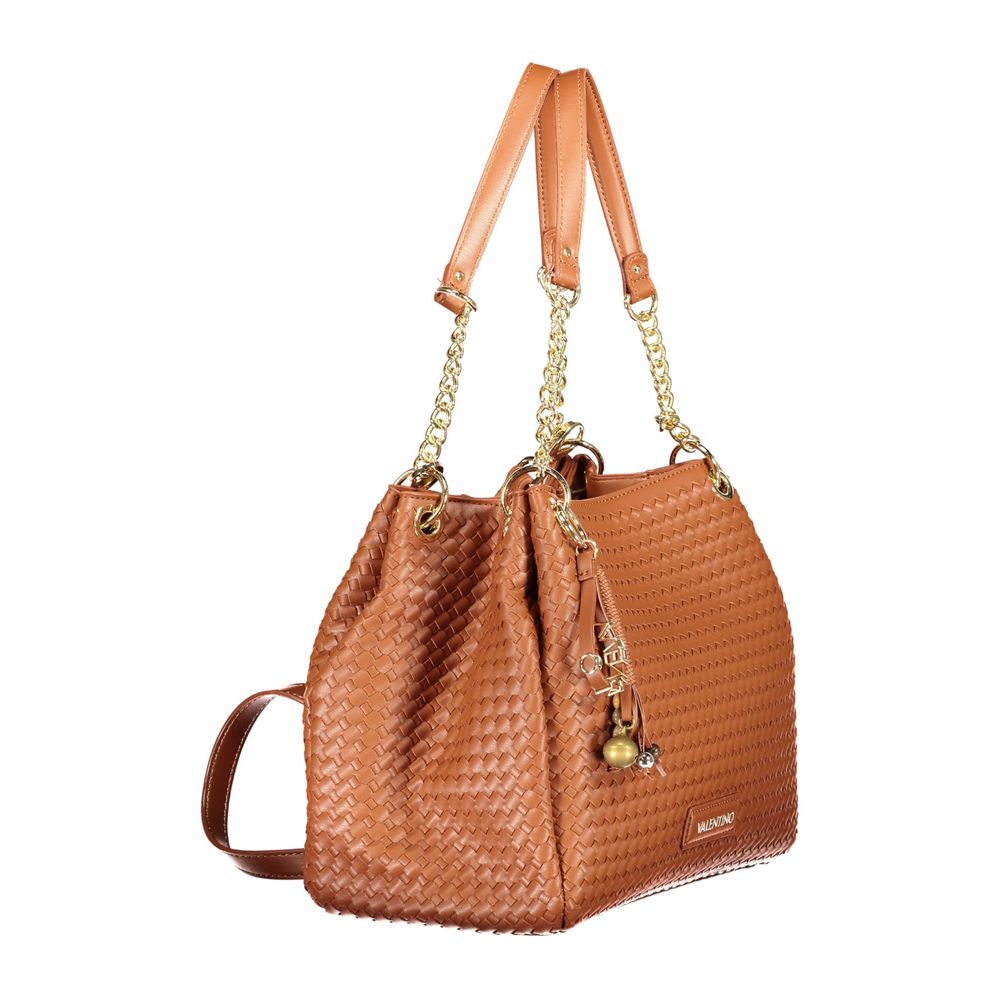 Mario Valentino Brown Polyurethane Women Bag With Shoulder Women's Handles