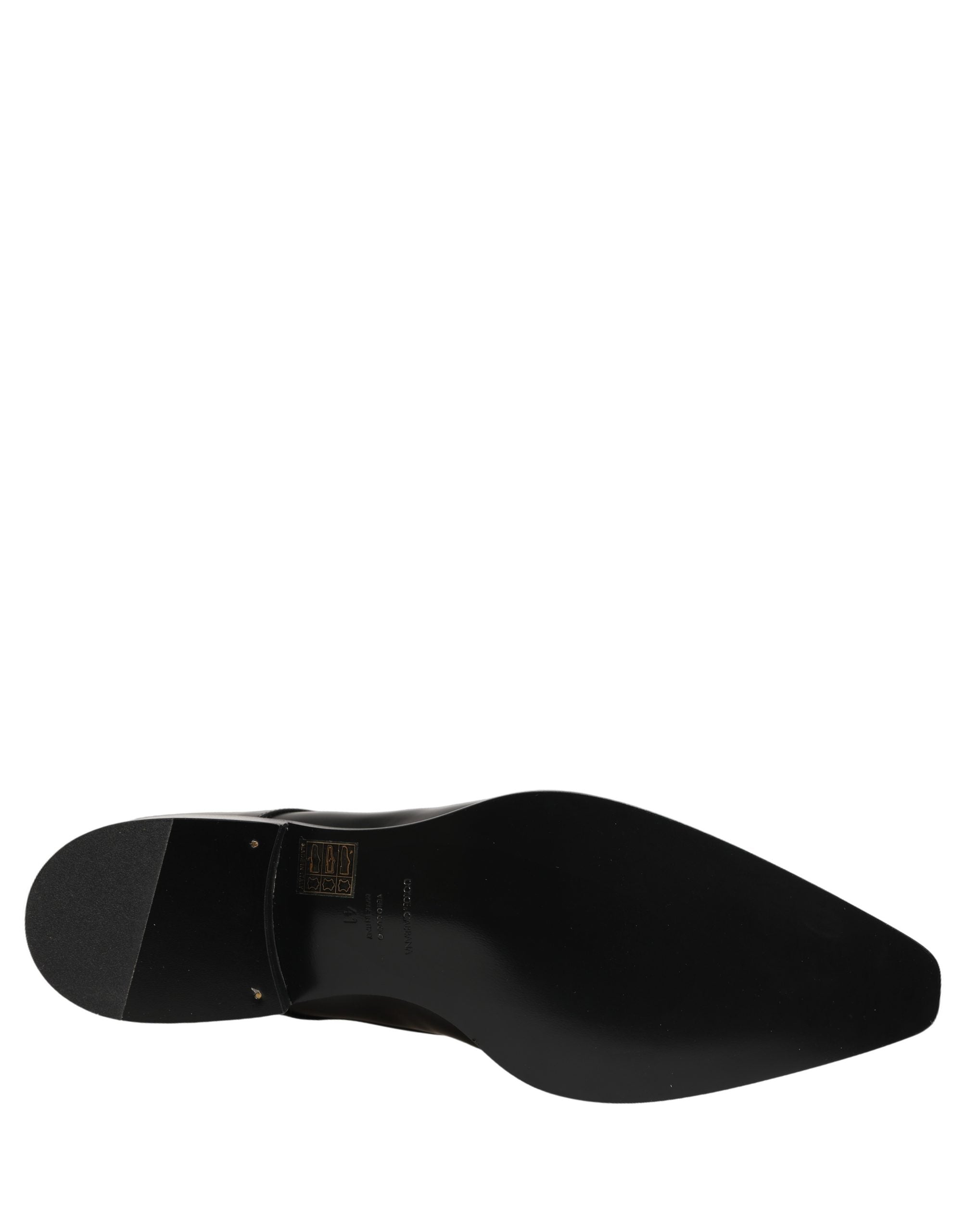 Dolce & Gabbana Black Leather Lace Up Derby Dress Women's Shoes