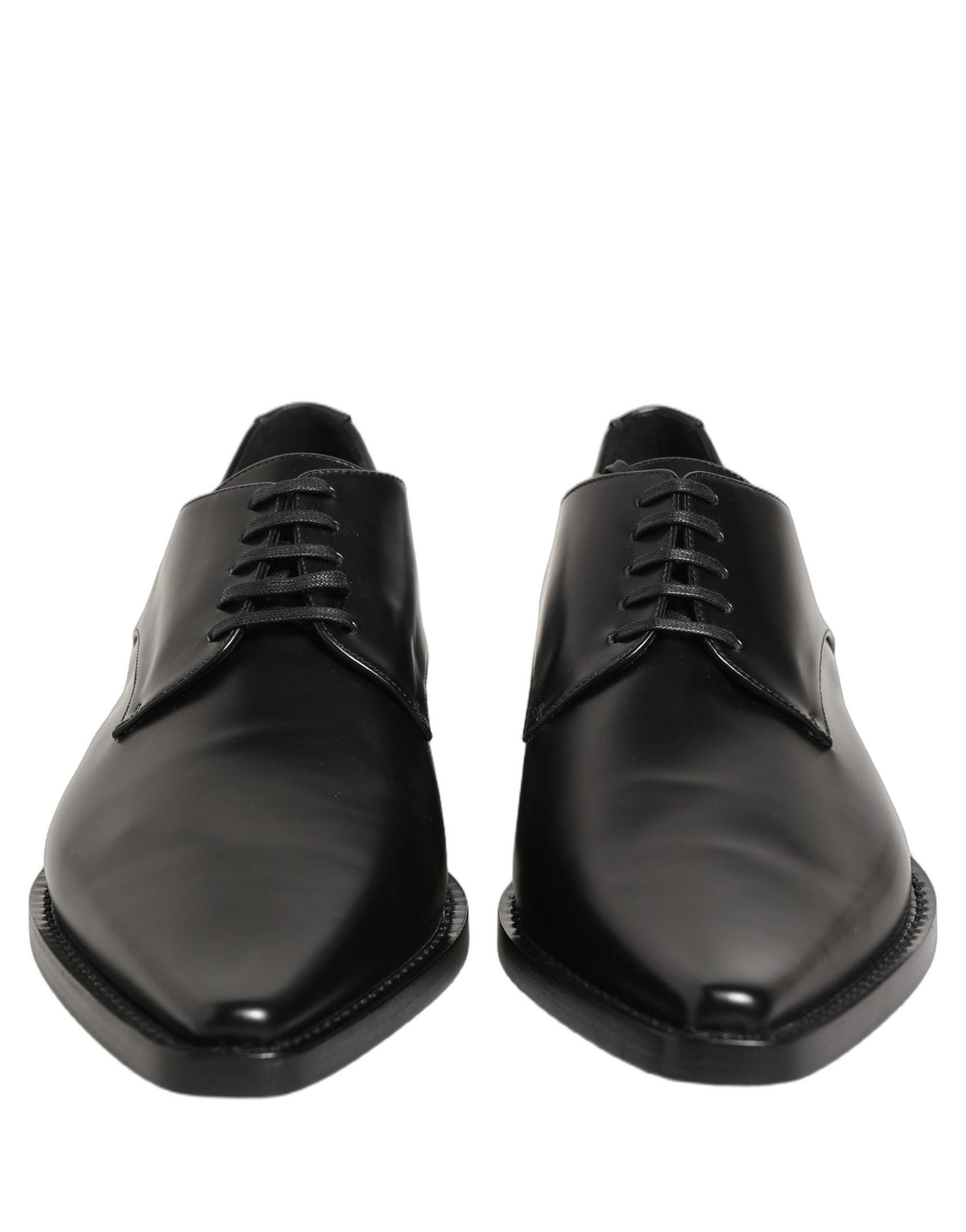 Dolce & Gabbana Black Leather Lace Up Derby Dress Women's Shoes