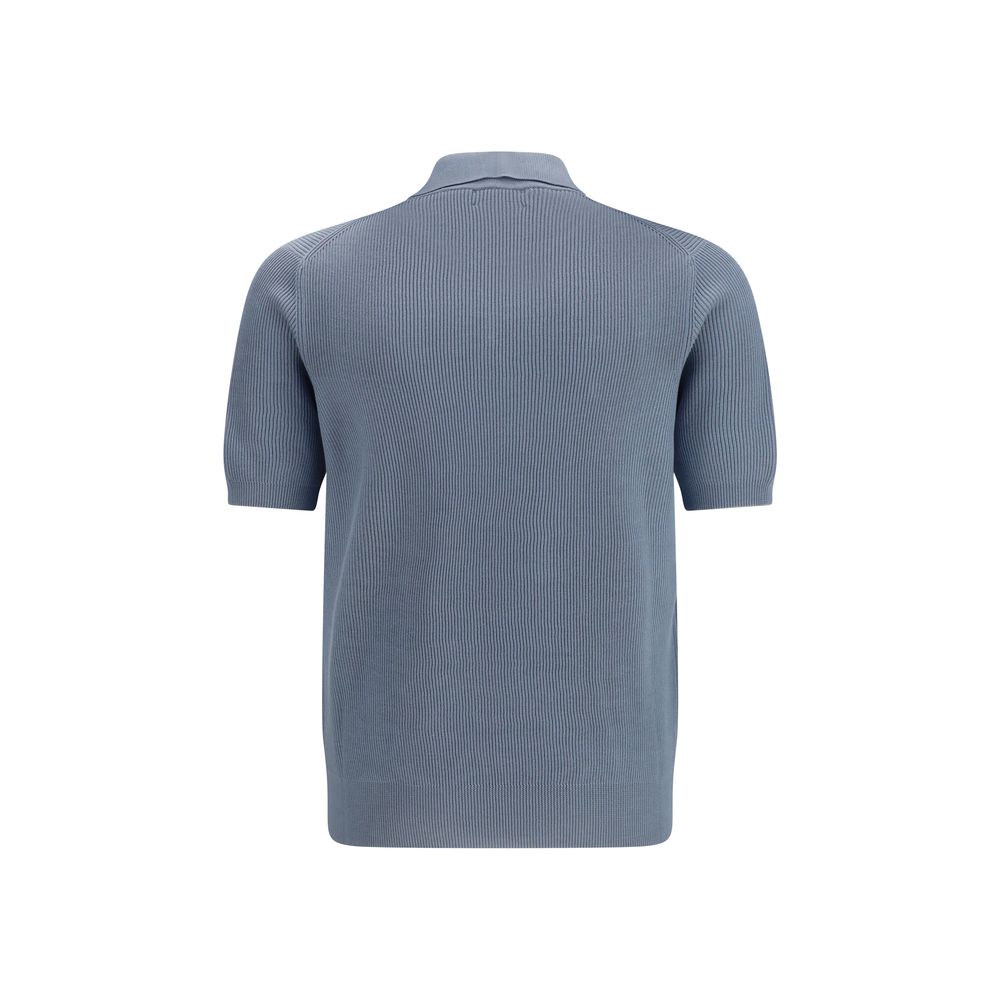 Brunello Cucinelli Blue Cotton Polo Men's Shirt