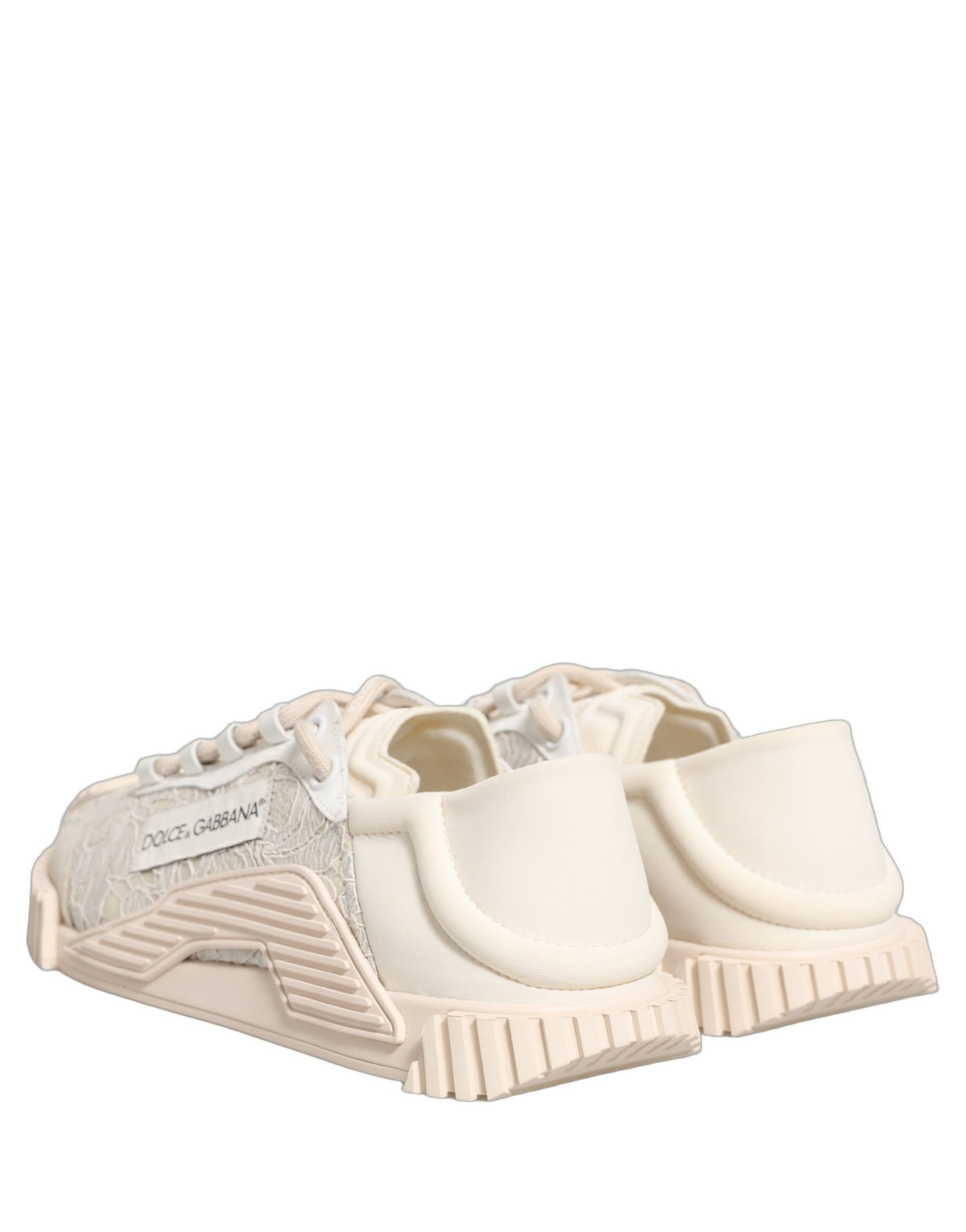 Dolce & Gabbana White Lace NS1 Low Top Sneaker Sports Women's Shoes
