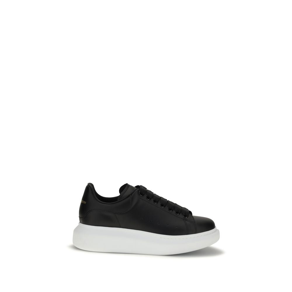Alexander McQueen Black Calf Leather Bos Taurus Platform Women's Sneakers