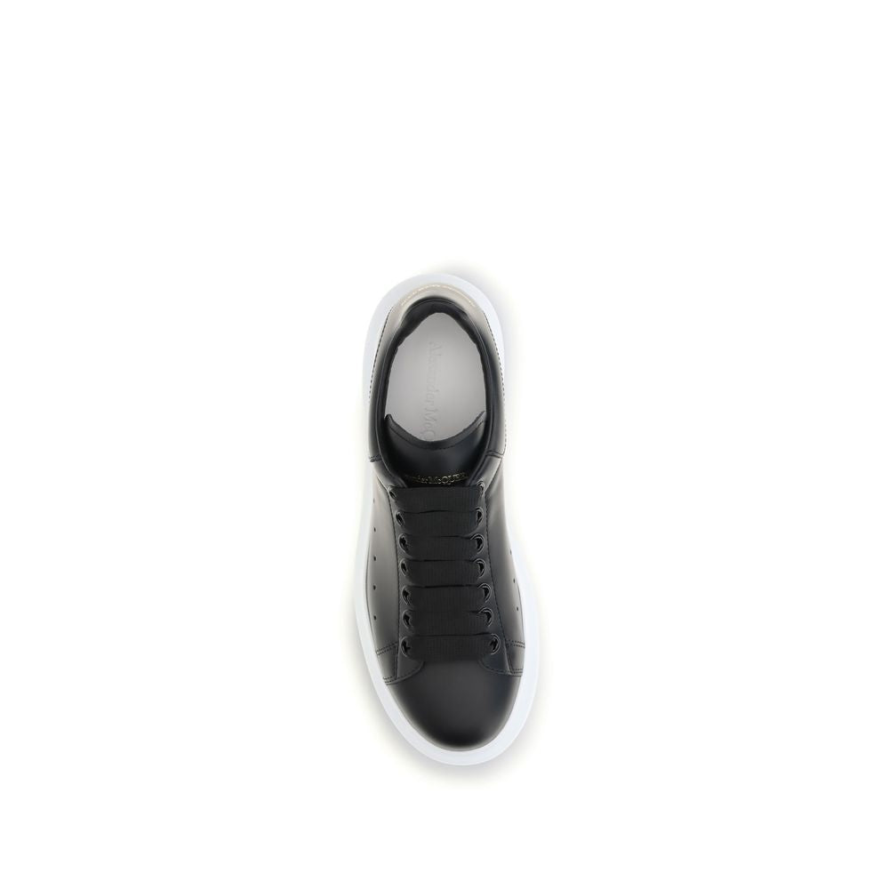 Alexander McQueen Black Calf Leather Bos Taurus Platform Women's Sneakers