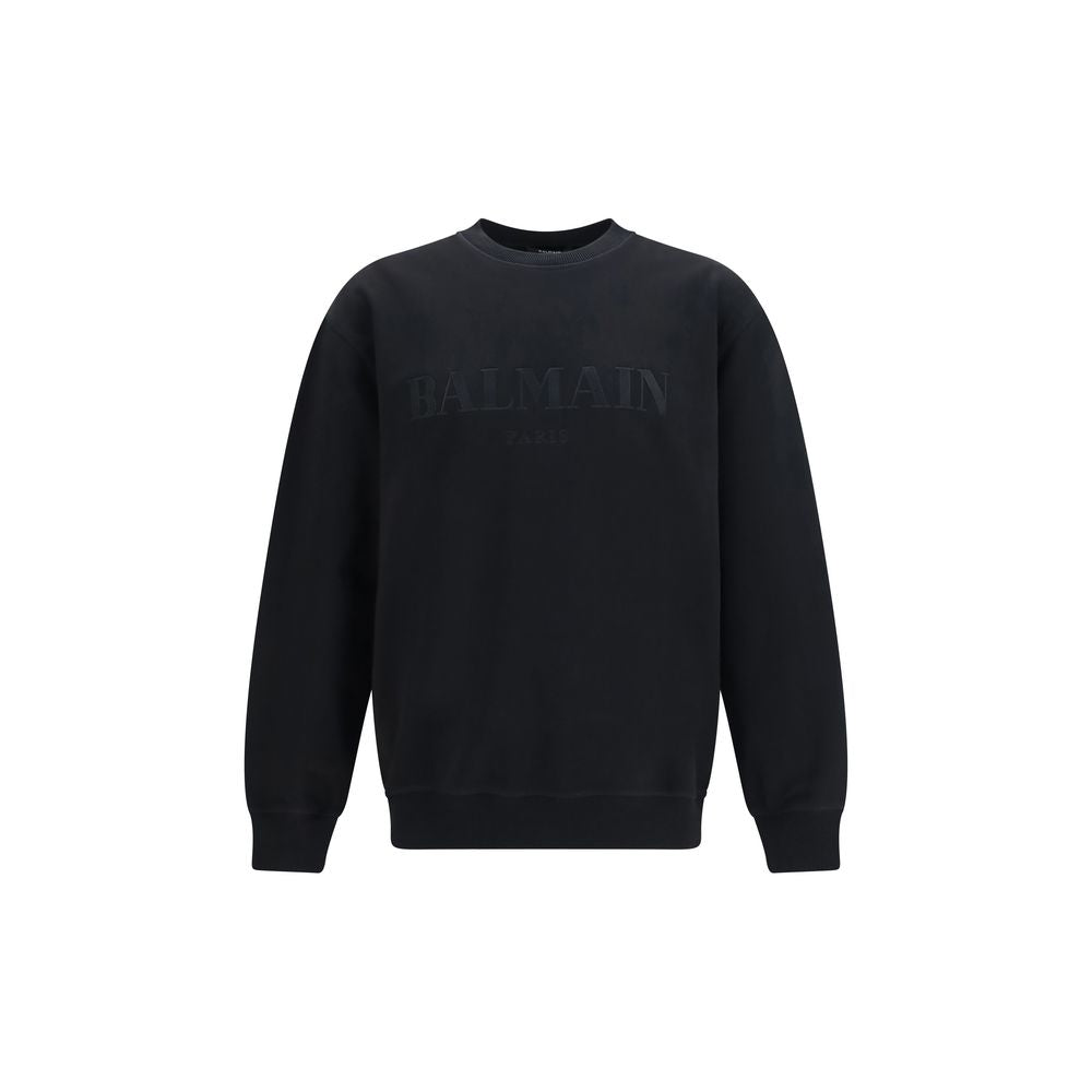 Balmain Black Cotton Men's Sweatshirt