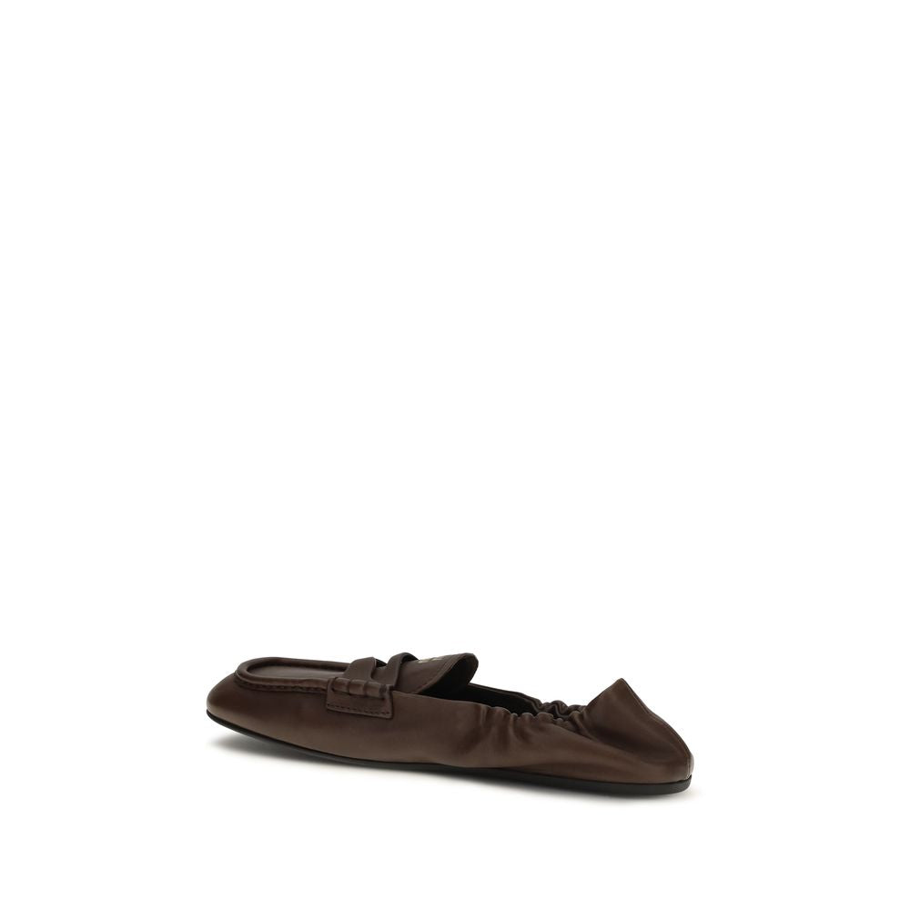 Miu Miu Brown Lamb Ovis Aries Aries Slip-On Women's Loafers