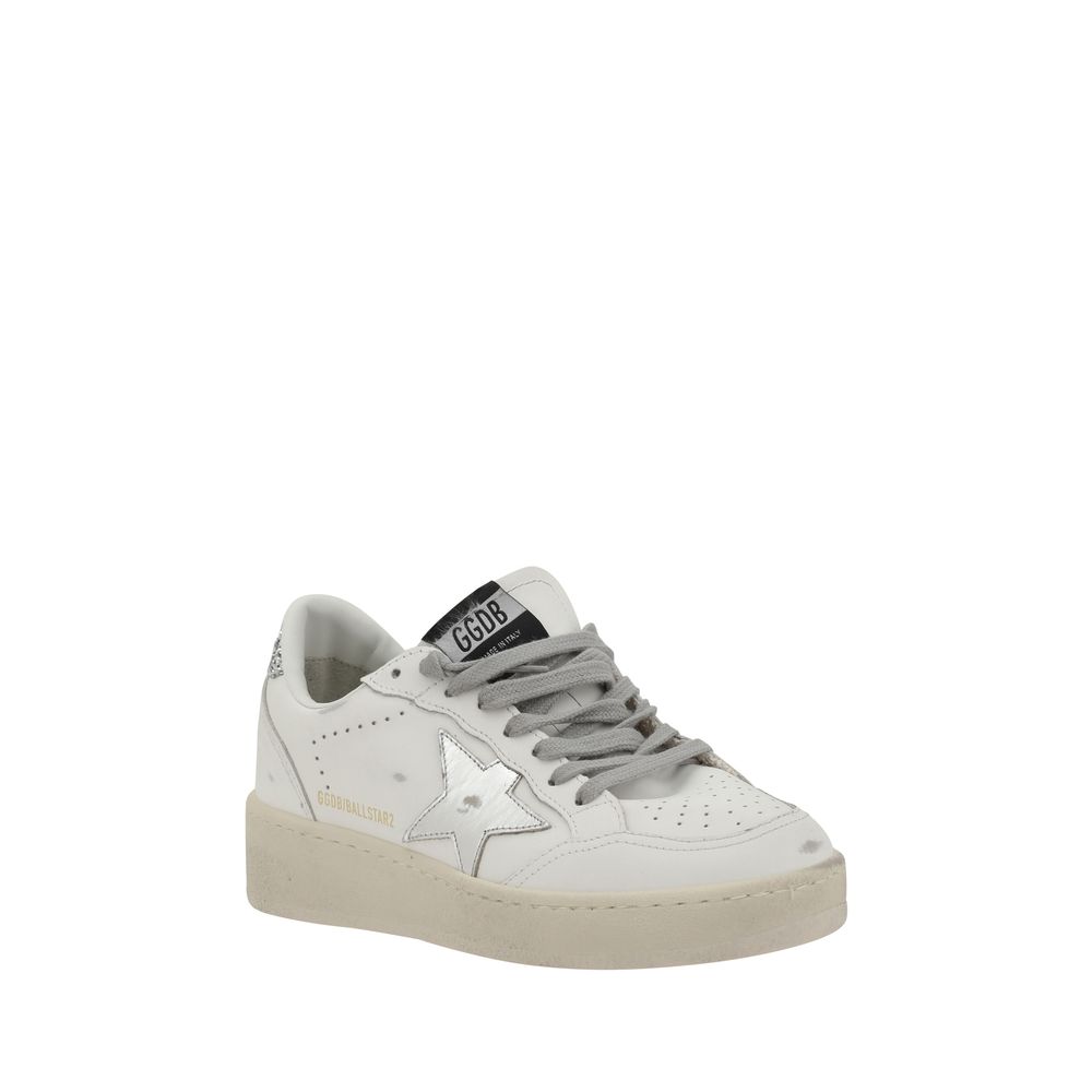Golden Goose Silver Calf Leather Bos Taurus Low Top Women's Sneakers
