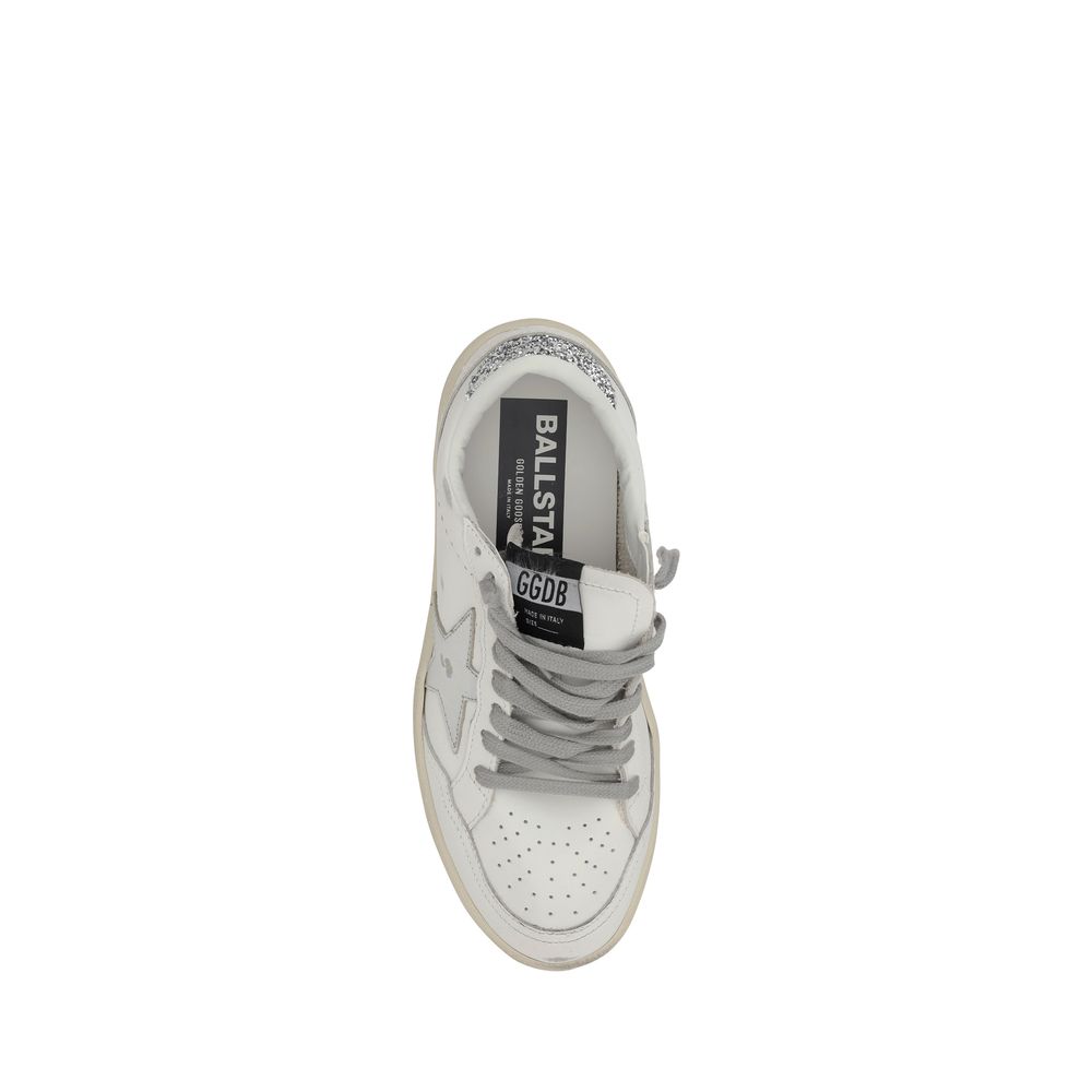 Golden Goose Silver Calf Leather Bos Taurus Low Top Women's Sneakers