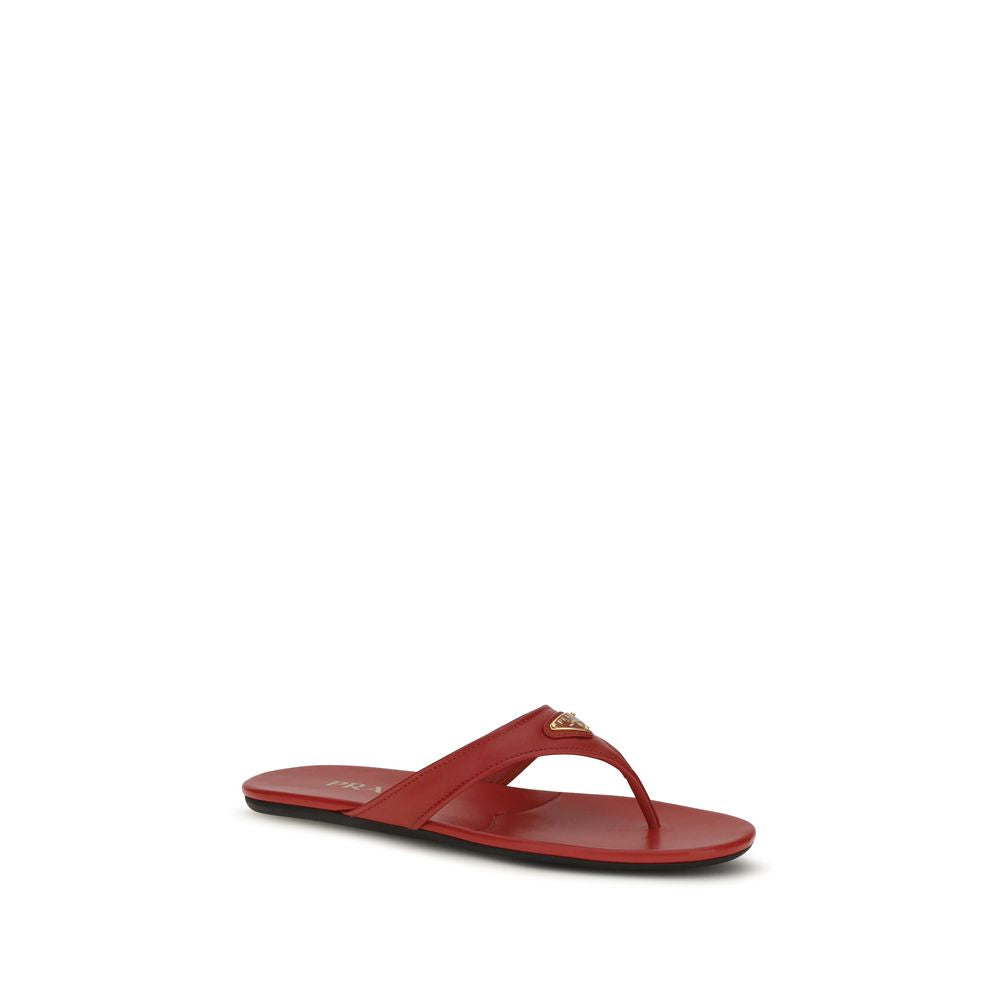 Prada Multicolor Calf Leather Bos Taurus Flat Women's Sandals